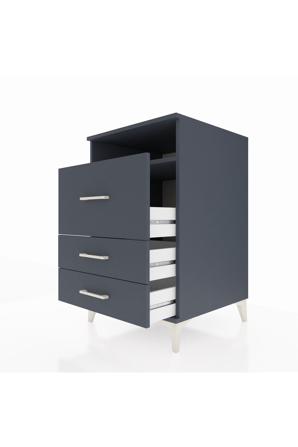 Kronos Komodin Tek Raflı 3 Çekmeceli 60x59x96 - S80M019V5C