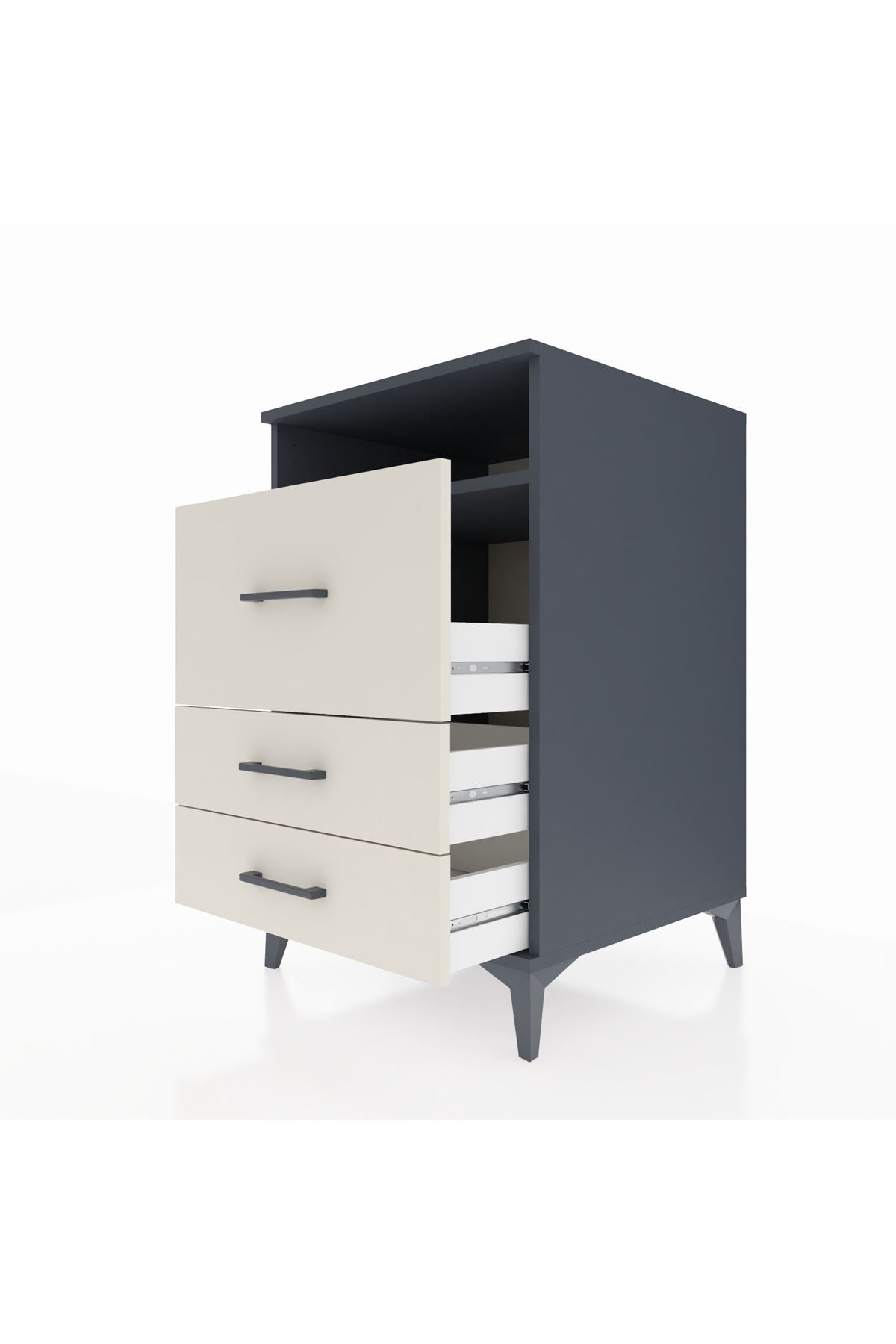 Kronos Komodin Tek Raflı 3 Çekmeceli 60x59x96 - S80M019V4C