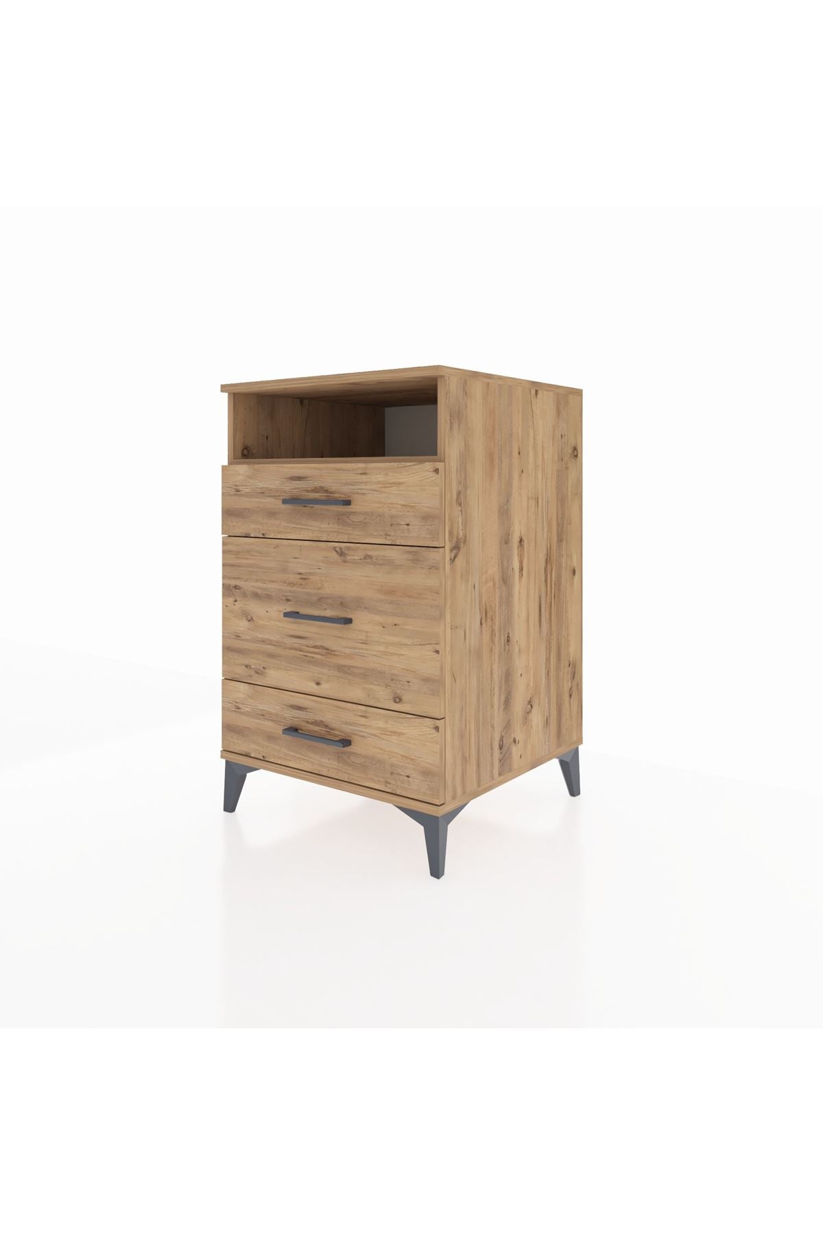 Kronos Komodin Tek Raflı 3 Çekmeceli 60x59x96 - S80M018V9C