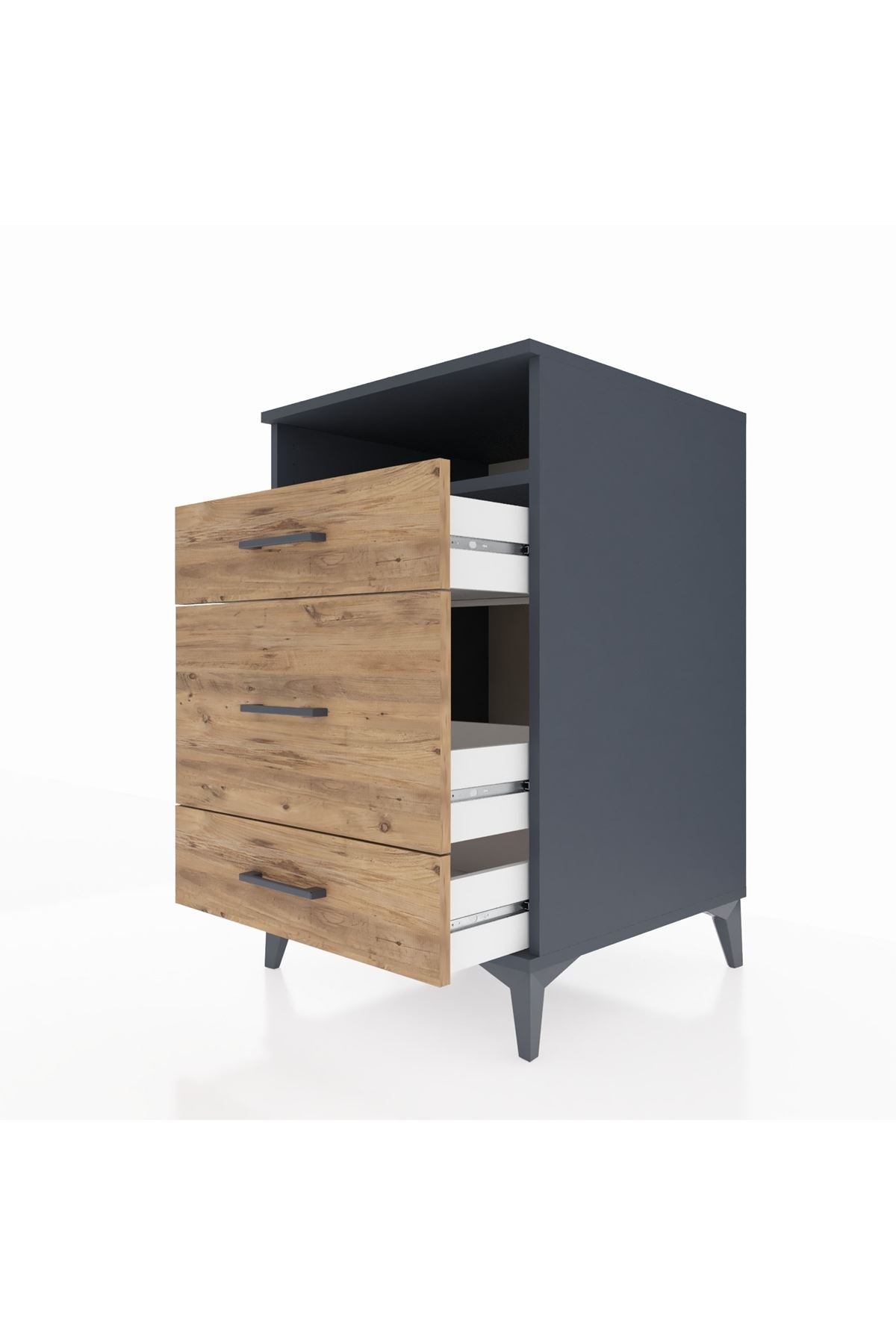 Kronos Komodin Tek Raflı 3 Çekmeceli 60x59x96 - S80M018V6C