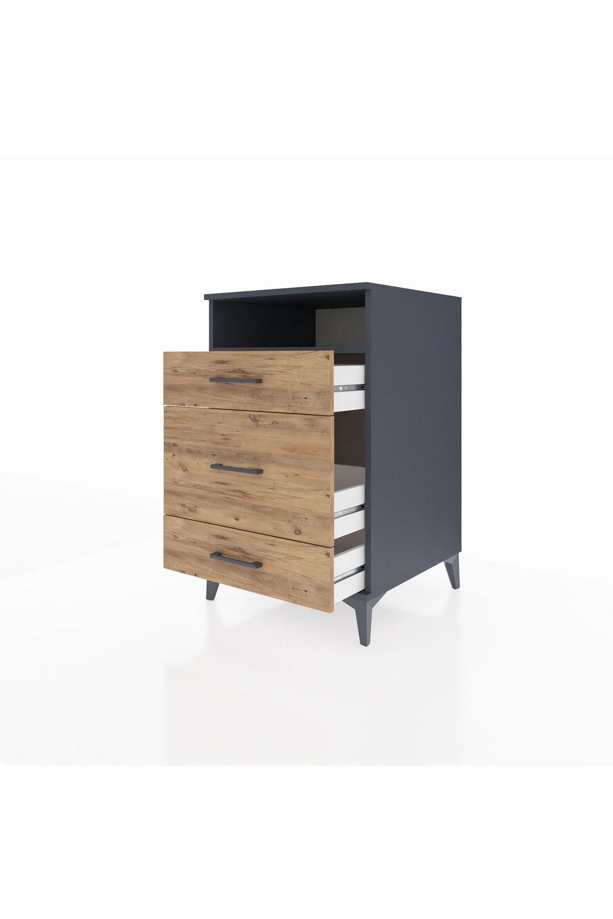 Kronos Komodin Tek Raflı 3 Çekmeceli 60x59x96 - S80M018V6C