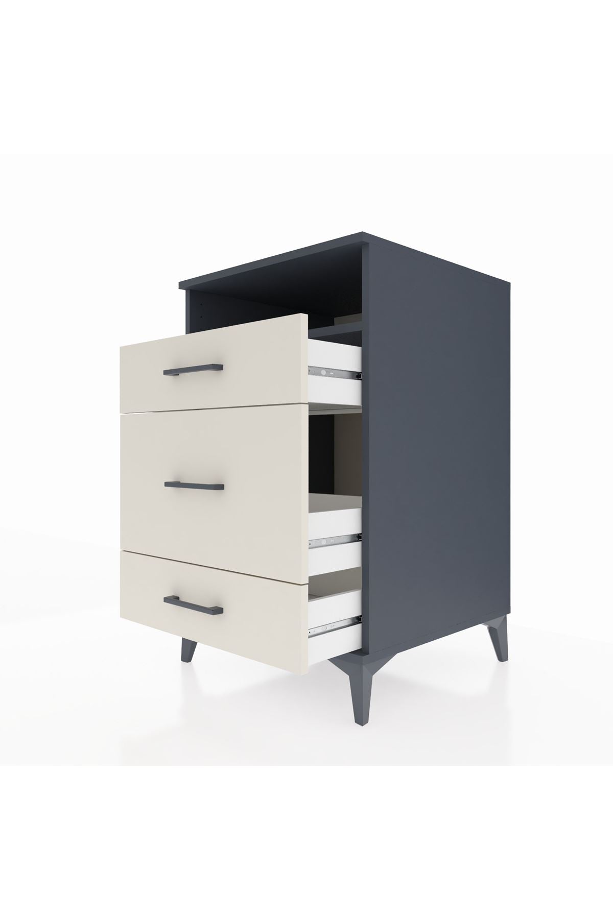 Kronos Komodin Tek Raflı 3 Çekmeceli 60x59x96 - S80M018V4C