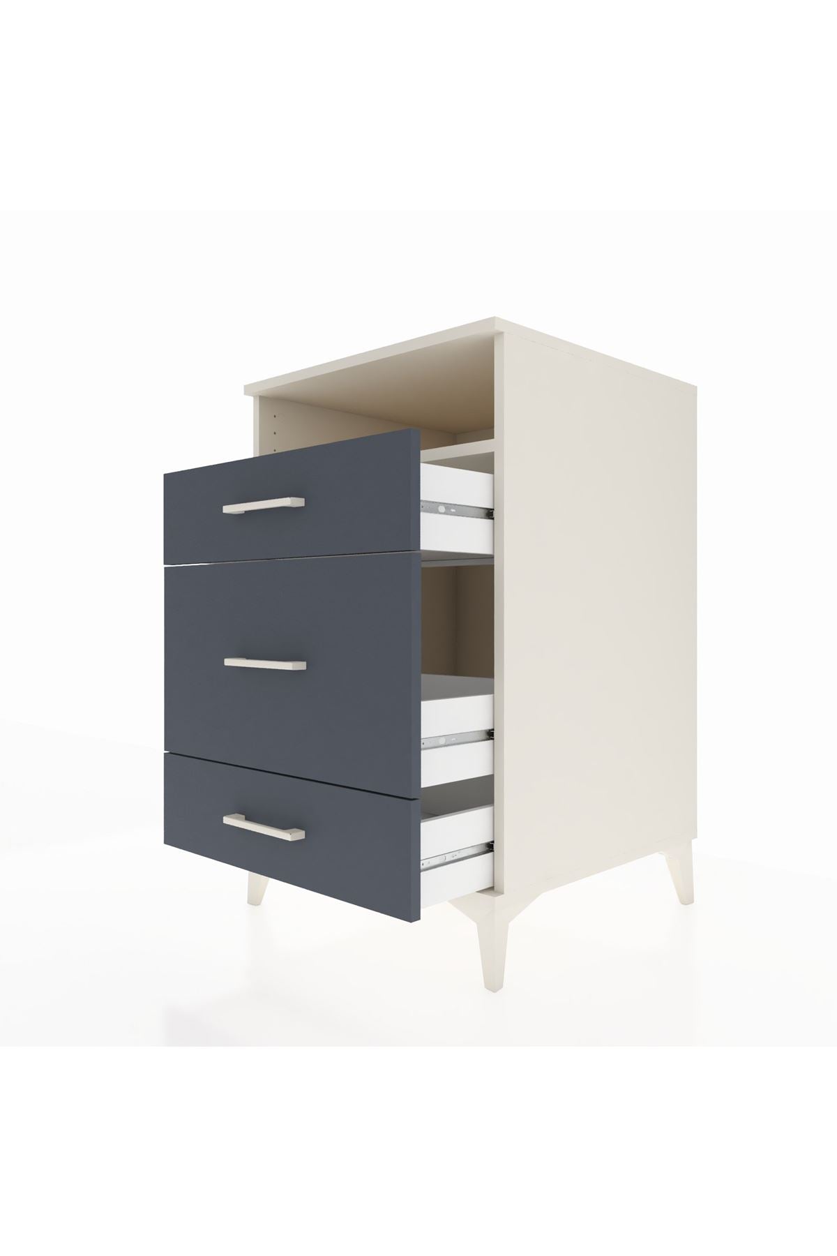 Kronos Komodin Tek Raflı 3 Çekmeceli 60x59x96 - S80M018V2C