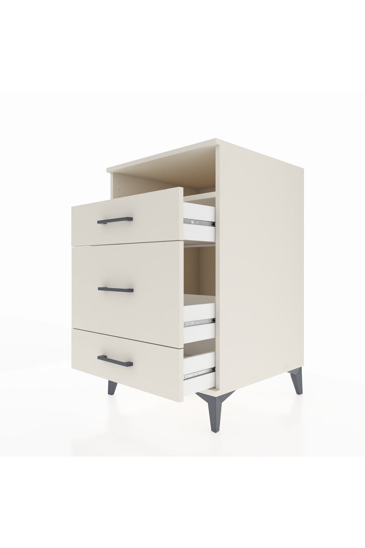 Kronos Komodin Tek Raflı 3 Çekmeceli 60x59x96 - S80M018V1C