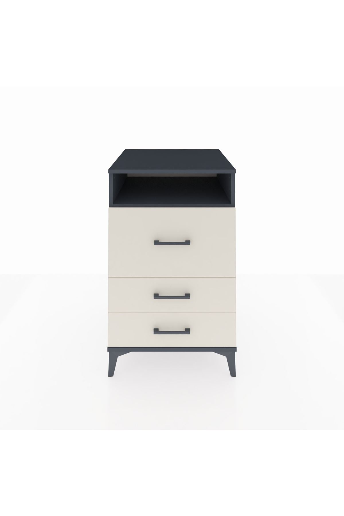 Kronos Komodin Tek Raflı 3 Çekmeceli 60x59x96 - S80M016V4C