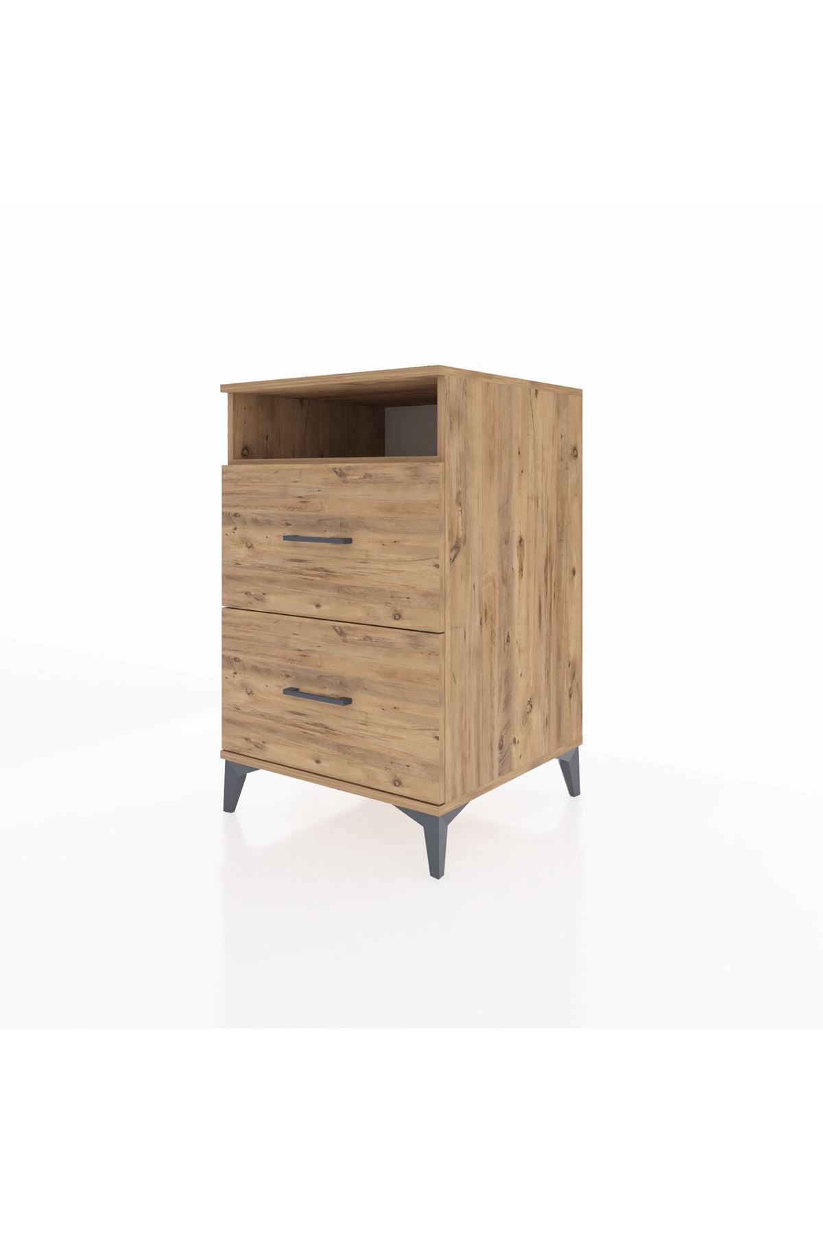 Kronos Komodin Tek Raflı 2 Çekmeceli 60x59x96 - S80M014V9C