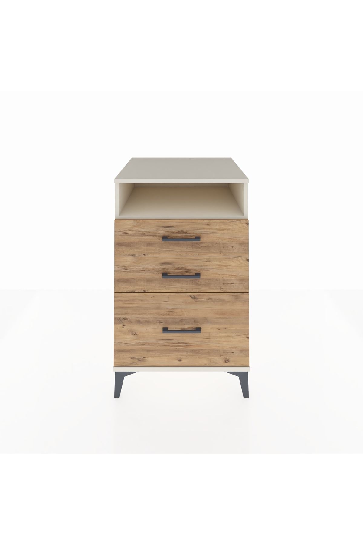 Kronos Komodin Tek Raflı 3 Çekmeceli 60x59x96 - S80M010V3C