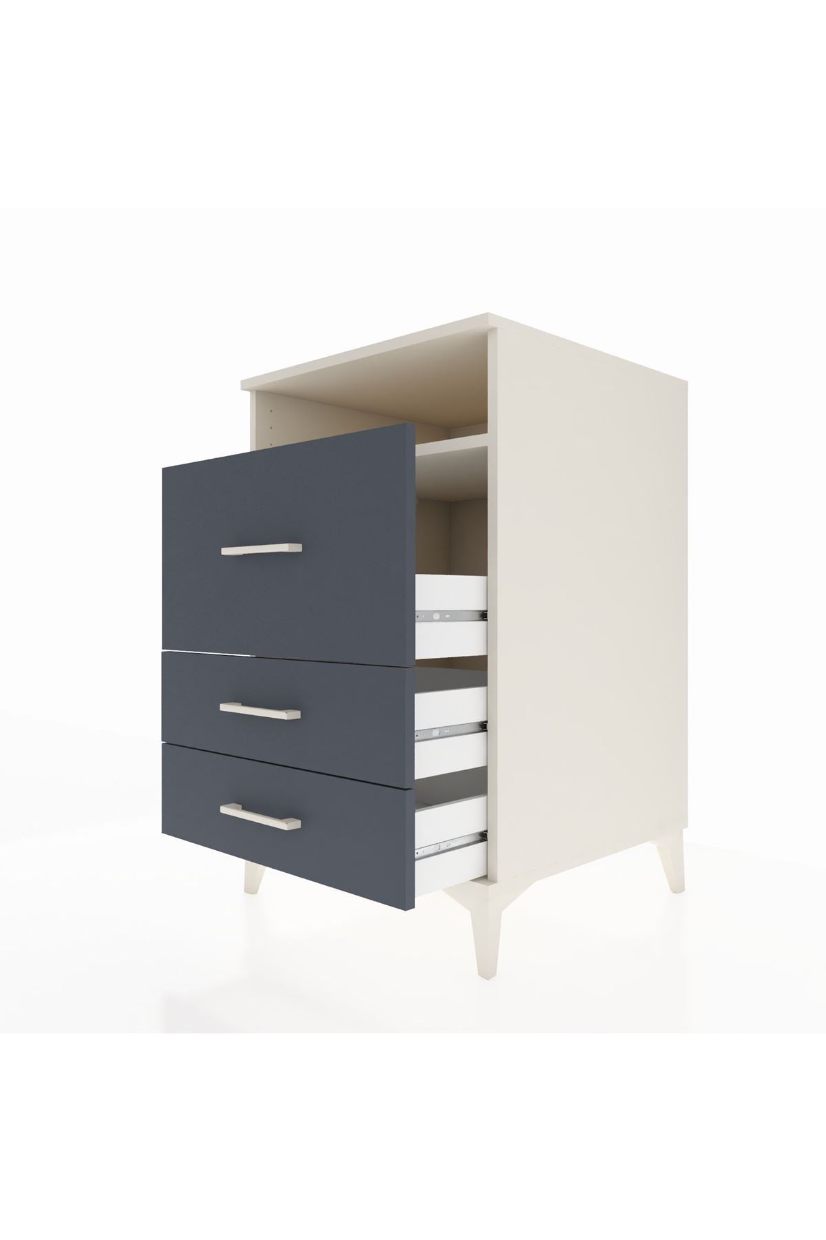 Kronos Komodin Tek Raflı 3 Çekmeceli 60x59x96 - S80M009V2C