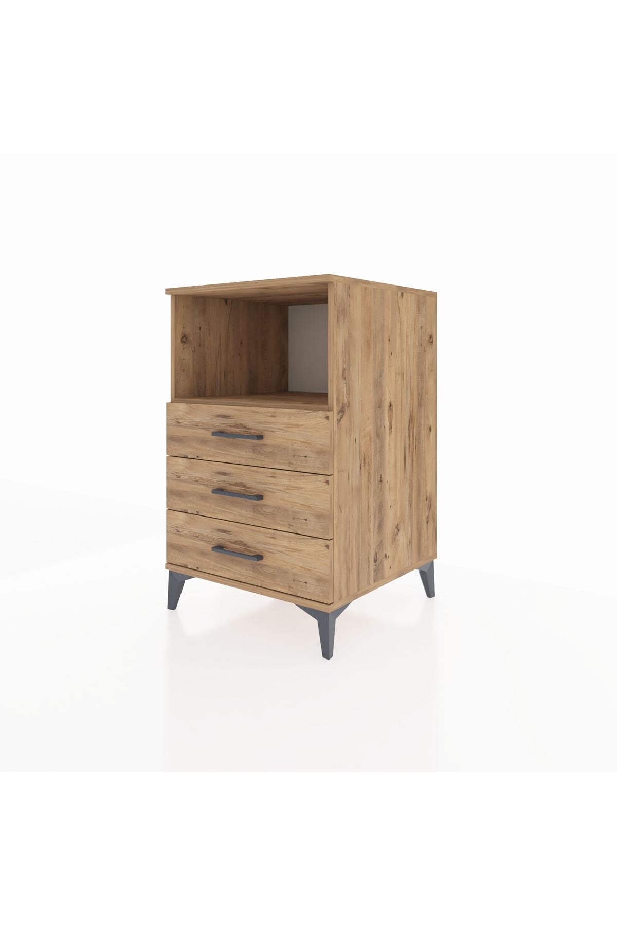 Kronos Komodin Tek Raflı 3 Çekmeceli 60x59x96 - S80M005V9C