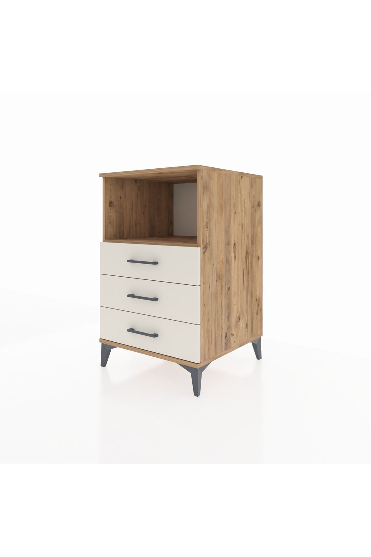 Kronos Komodin Tek Raflı 3 Çekmeceli 60x59x96 - S80M005V7C