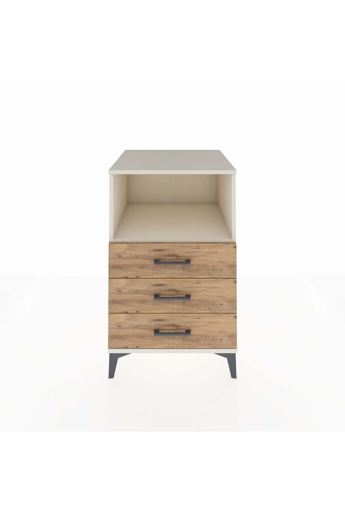 Kronos Komodin Tek Raflı 3 Çekmeceli 60x59x96 - S80M005V3C
