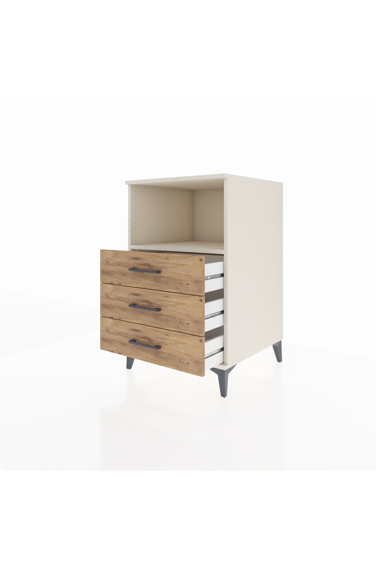 Kronos Komodin Tek Raflı 3 Çekmeceli 60x59x96 - S80M005V3C