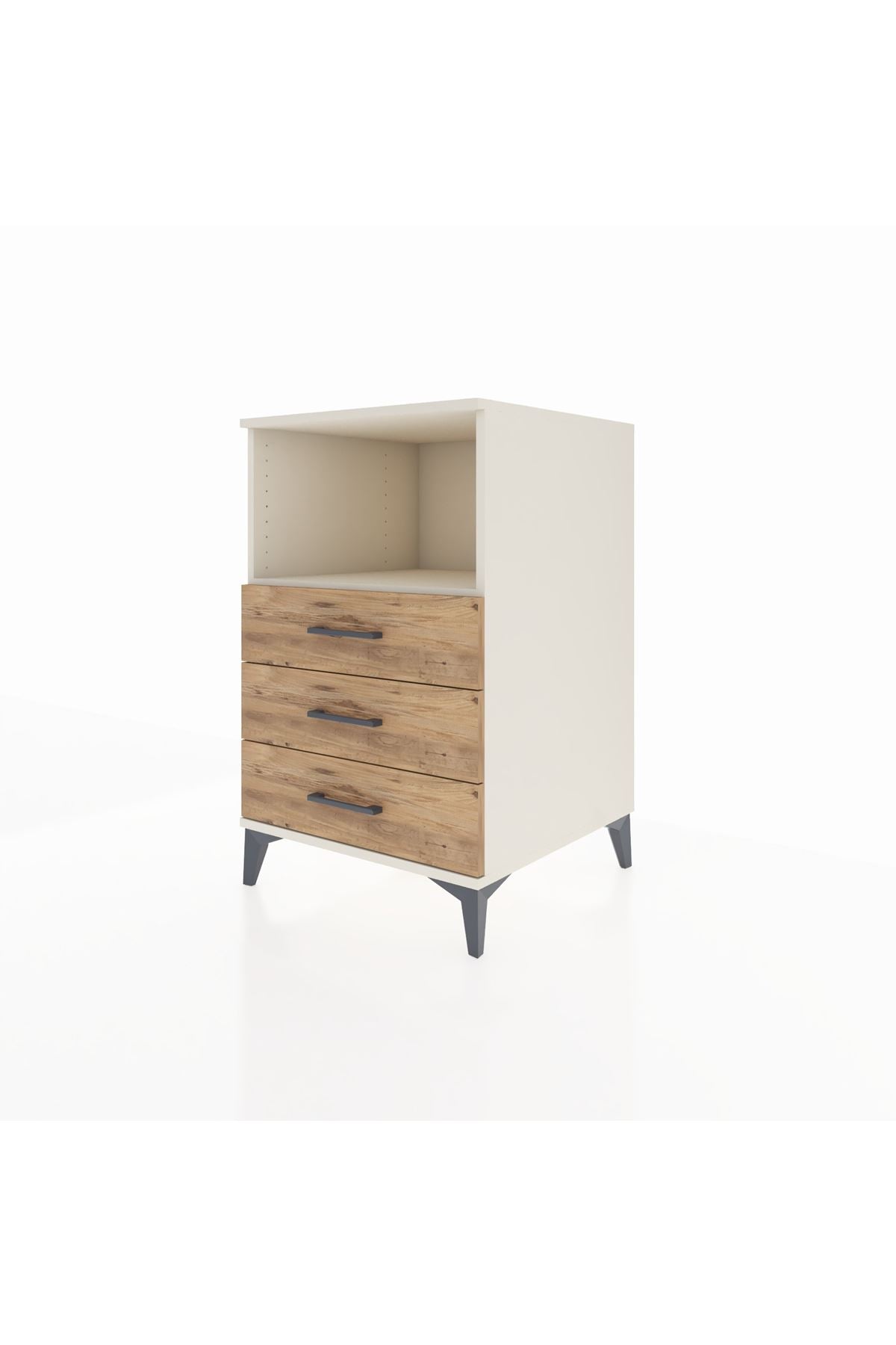 Kronos Komodin Tek Raflı 3 Çekmeceli 60x59x96 - S80M005V3C