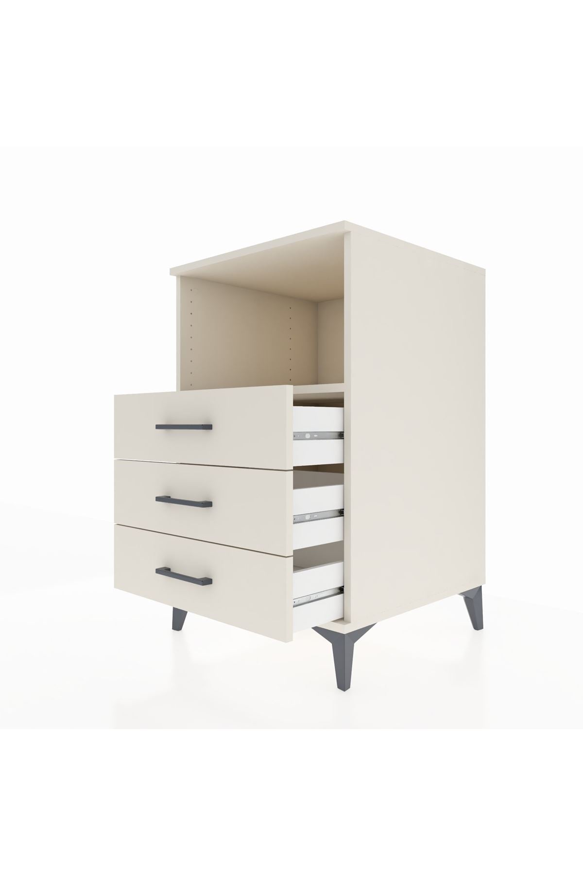 Kronos Komodin Tek Raflı 3 Çekmeceli 60x59x96 - S80M005V1C