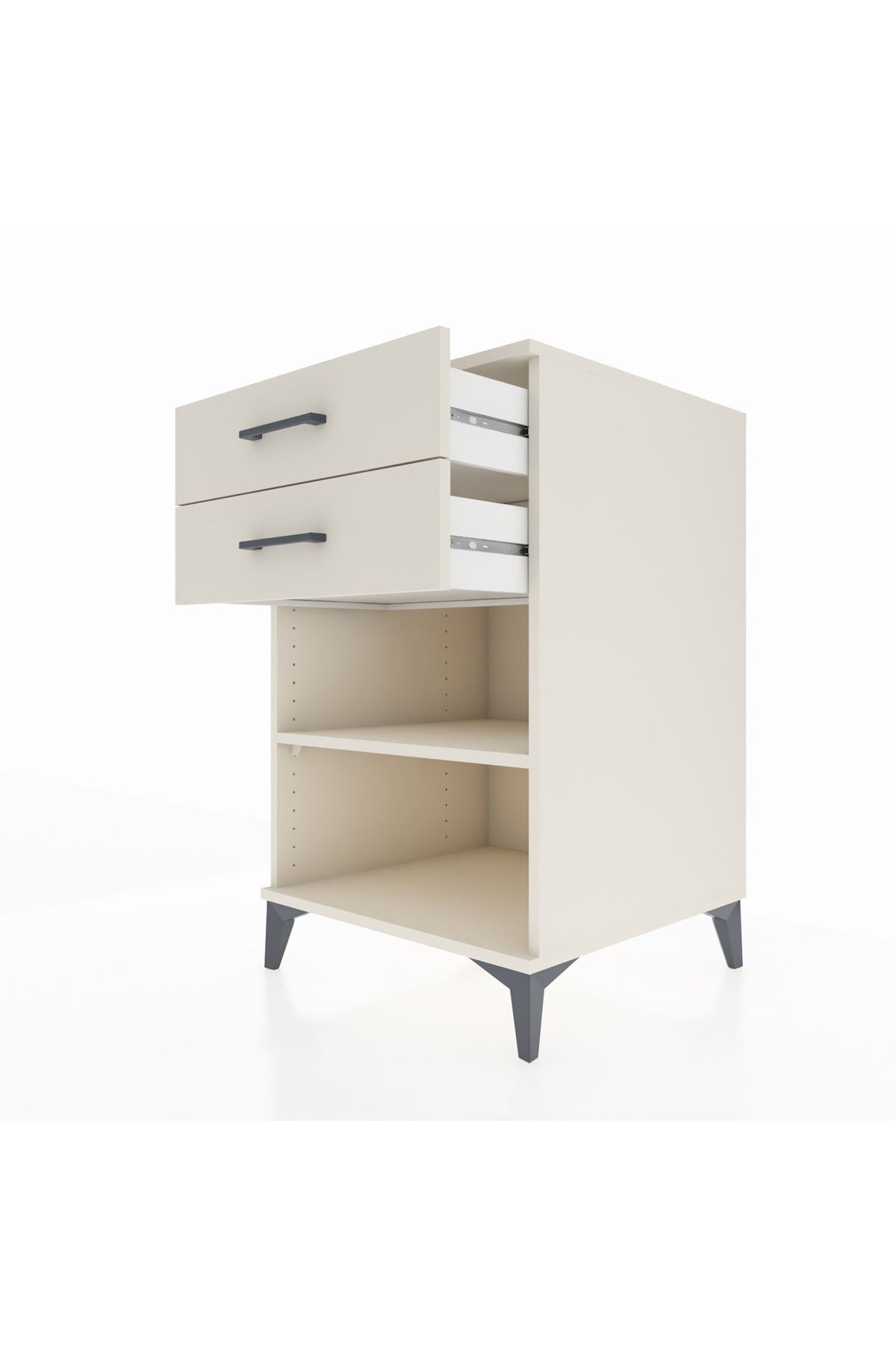 Kronos Komodin Tek Raflı 2 Çekmeceli 60x59x96 - S80M003V1C