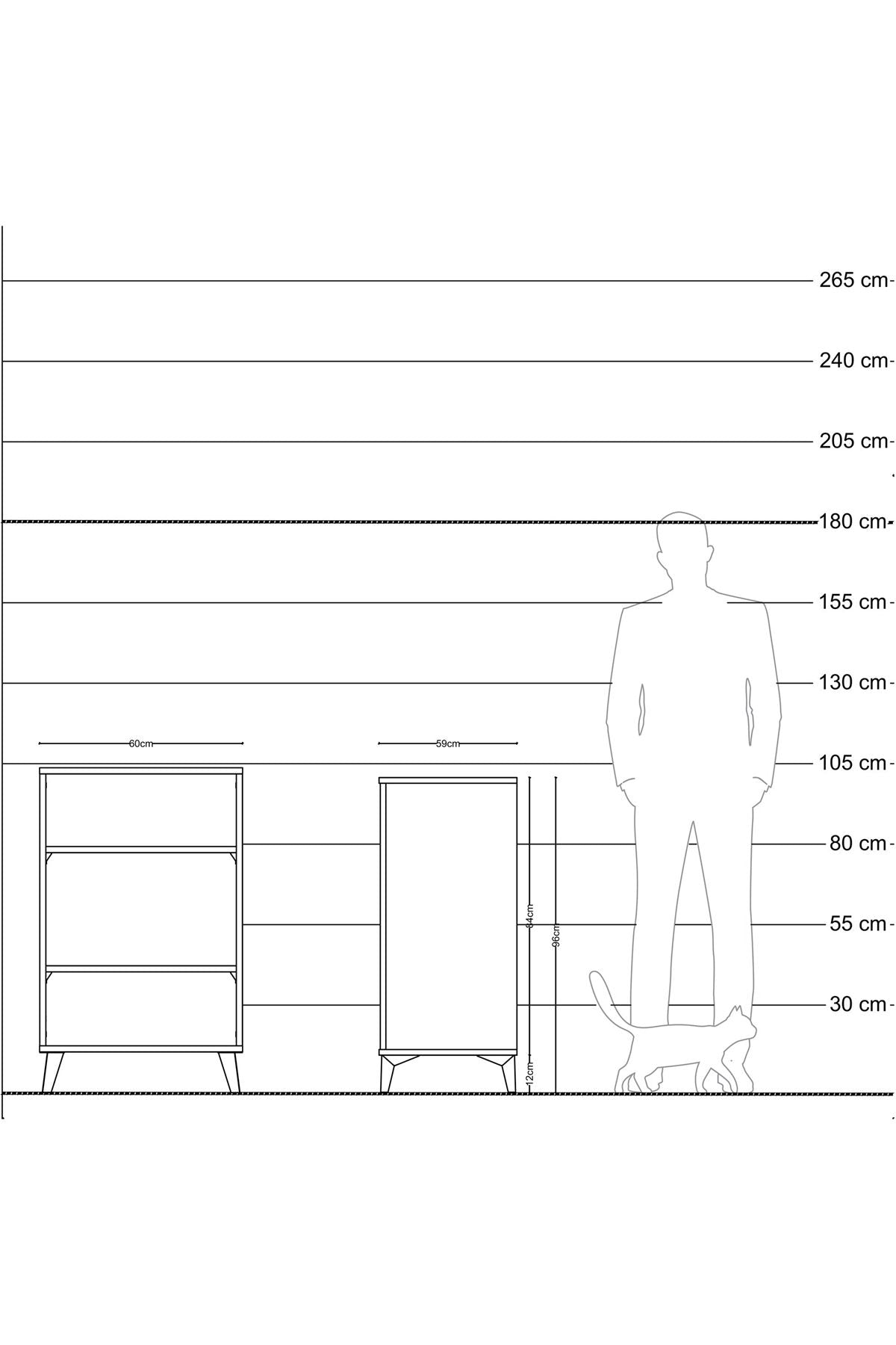 Kronos Komodin 2 Raflı 60x59x96 - S80M044V1C