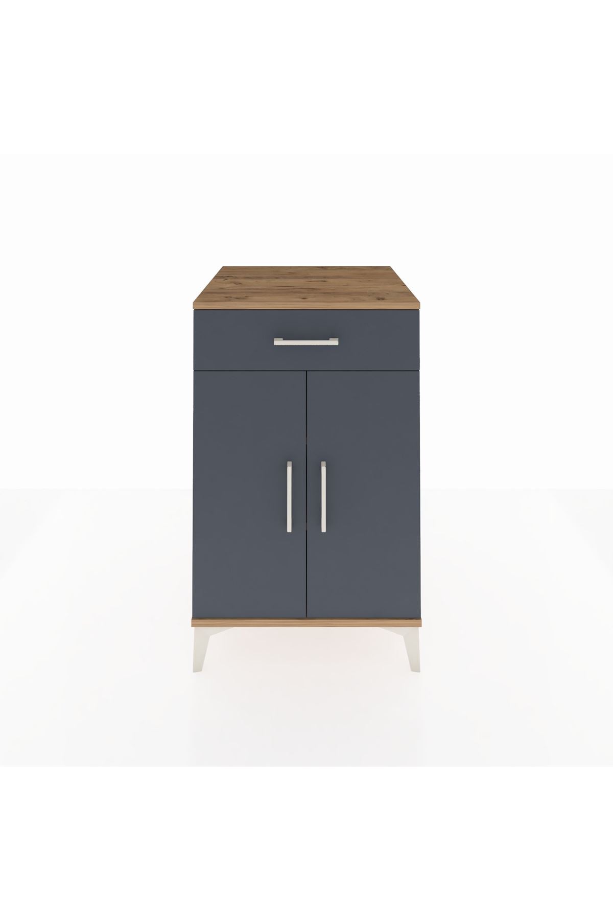 Kronos Komodin 2 Raflı Tek Çekmeceli 2 Kapaklı 60x59x96 - S80M042V8C