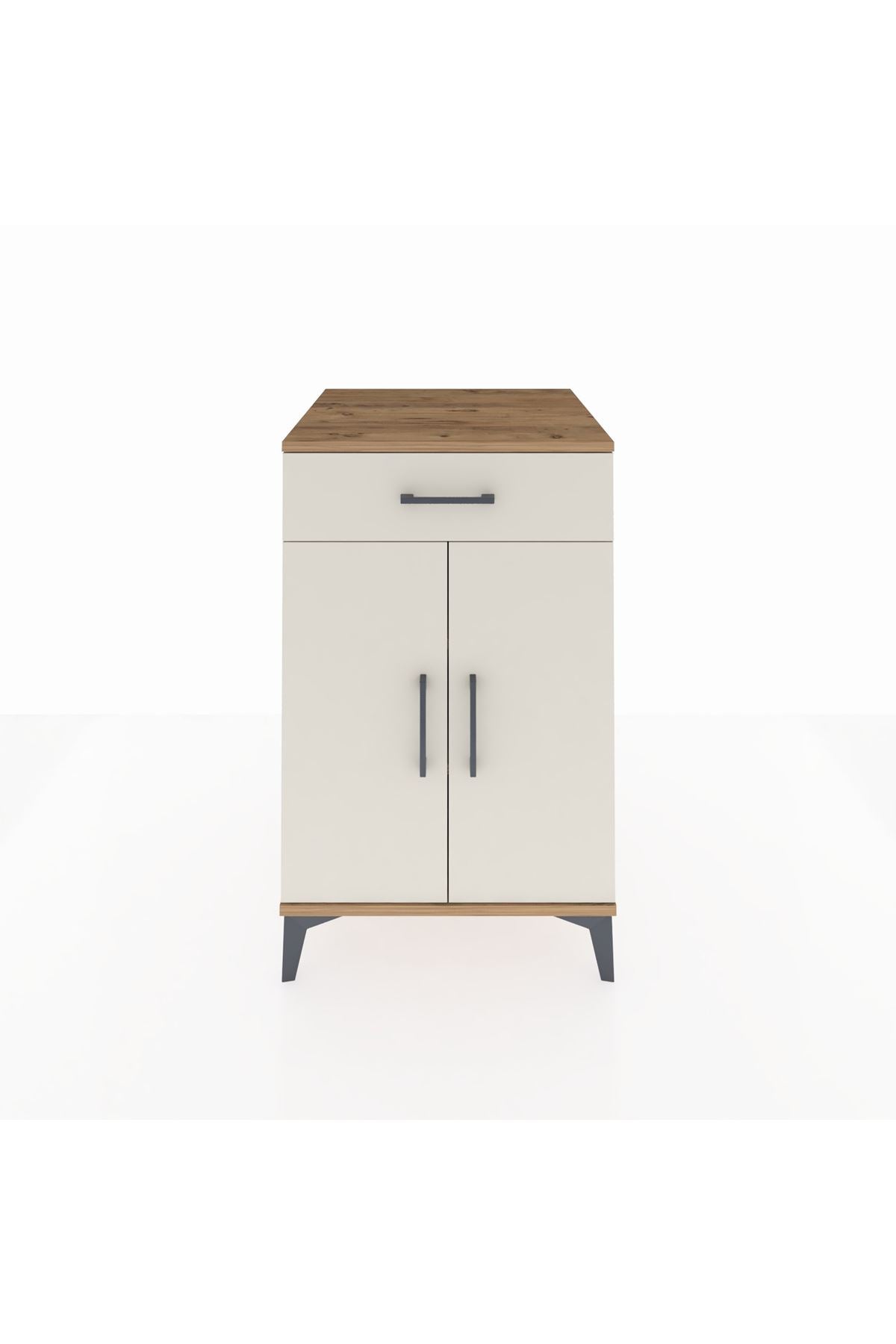 Kronos Komodin 2 Raflı Tek Çekmeceli 2 Kapaklı 60x59x96 - S80M042V7C