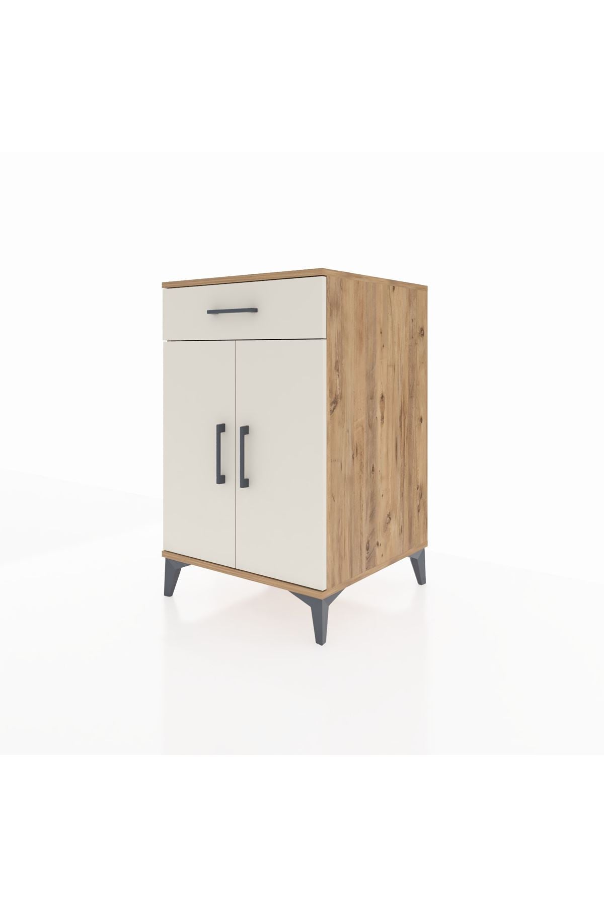 Kronos Komodin 2 Raflı Tek Çekmeceli 2 Kapaklı 60x59x96 - S80M042V7C