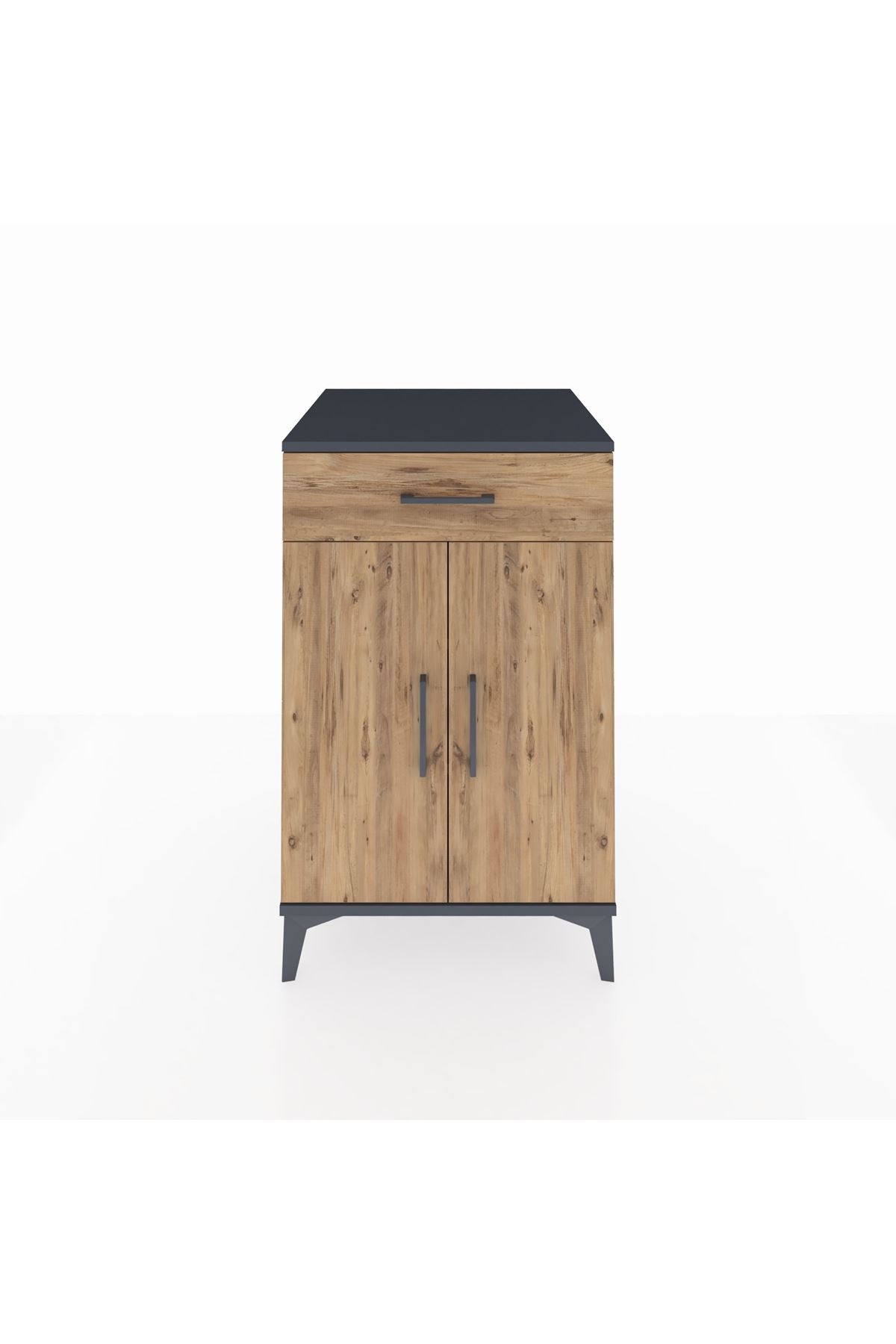 Kronos Komodin 2 Raflı Tek Çekmeceli 2 Kapaklı 60x59x96 - S80M042V6C