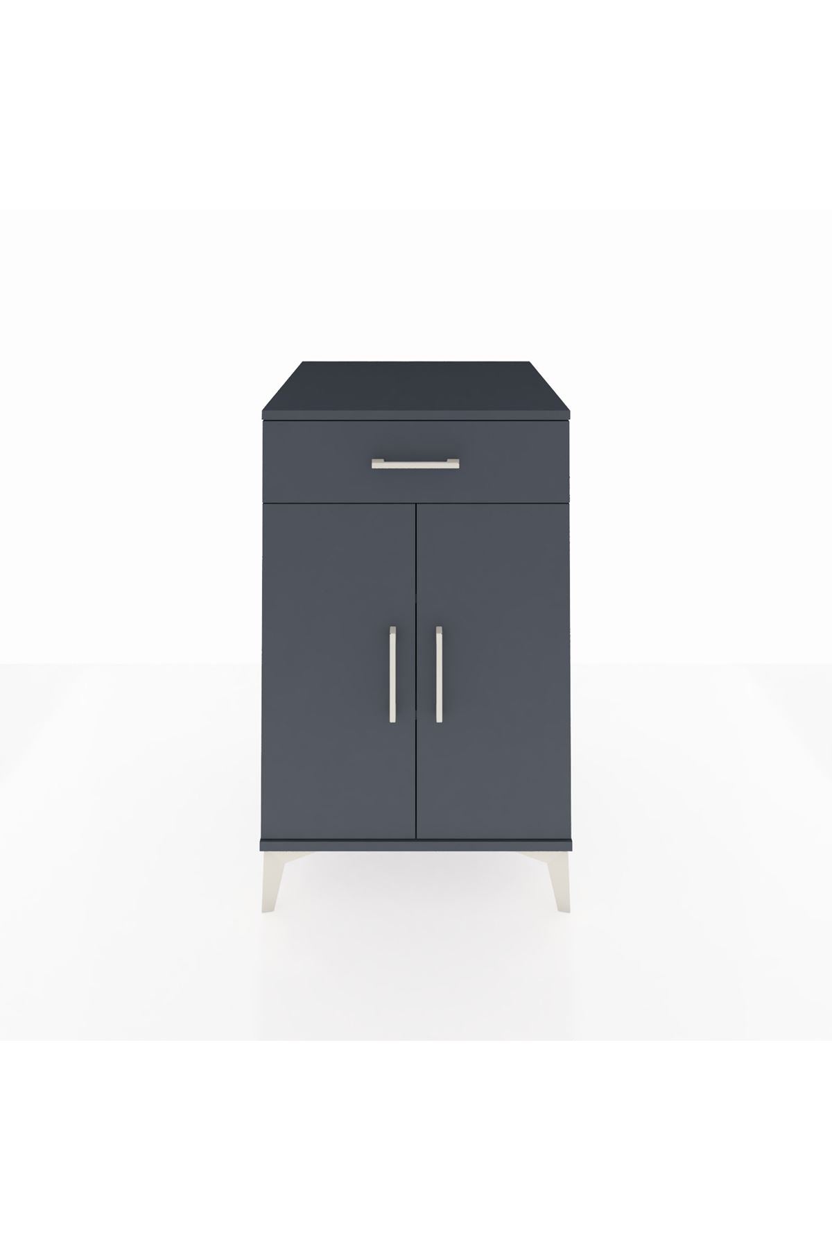 Kronos Komodin 2 Raflı Tek Çekmeceli 2 Kapaklı 60x59x96 - S80M042V5C