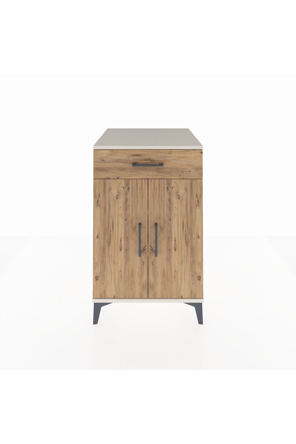 Kronos Komodin 2 Raflı Tek Çekmeceli 2 Kapaklı 60x59x96 - S80M042V3C