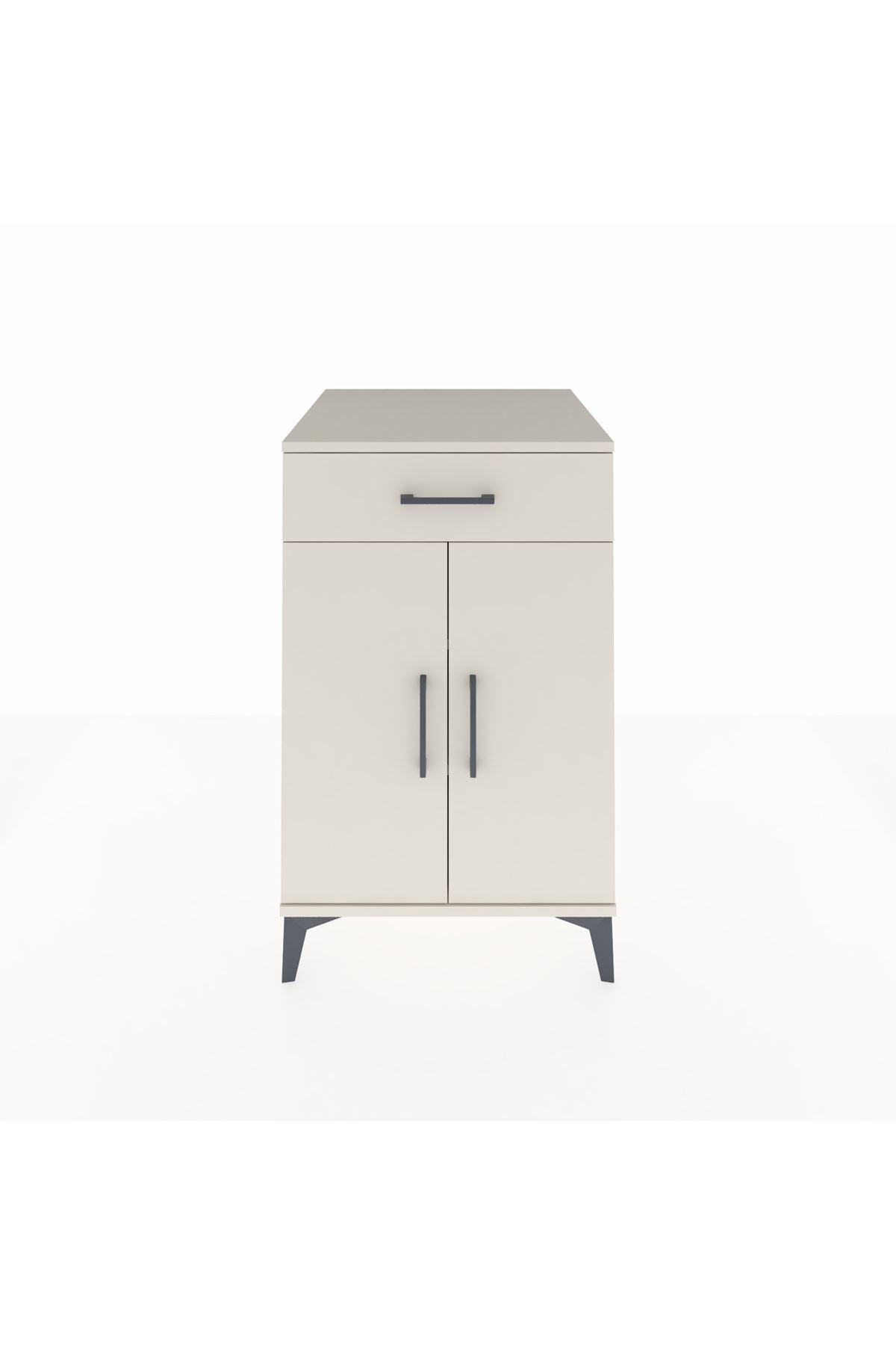 Kronos Komodin 2 Raflı Tek Çekmeceli 2 Kapaklı 60x59x96 - S80M042V1C