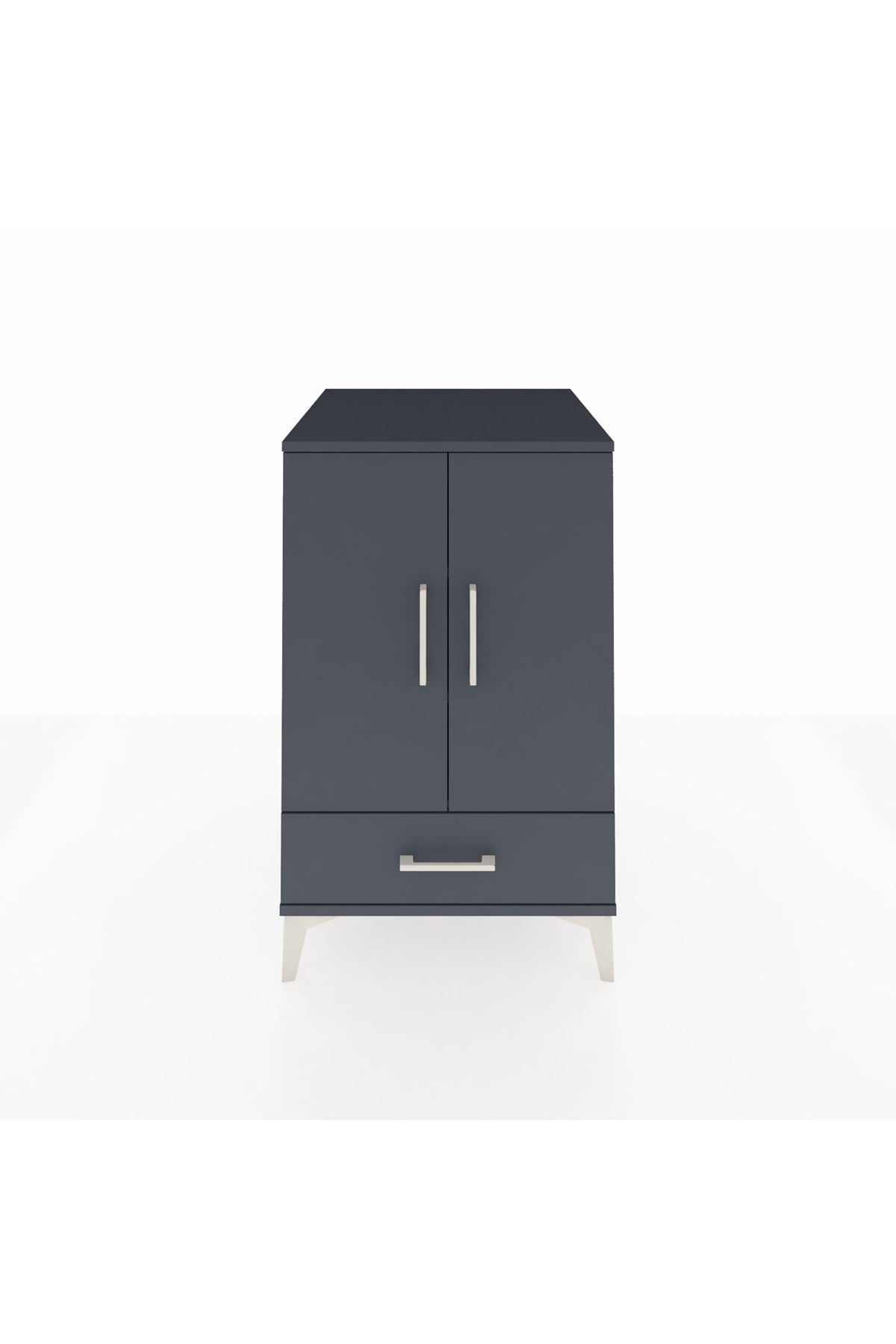 Kronos Komodin 3 Raflı Tek Çekmeceli 2 Kapaklı 60x59x96 - S80M041V5C
