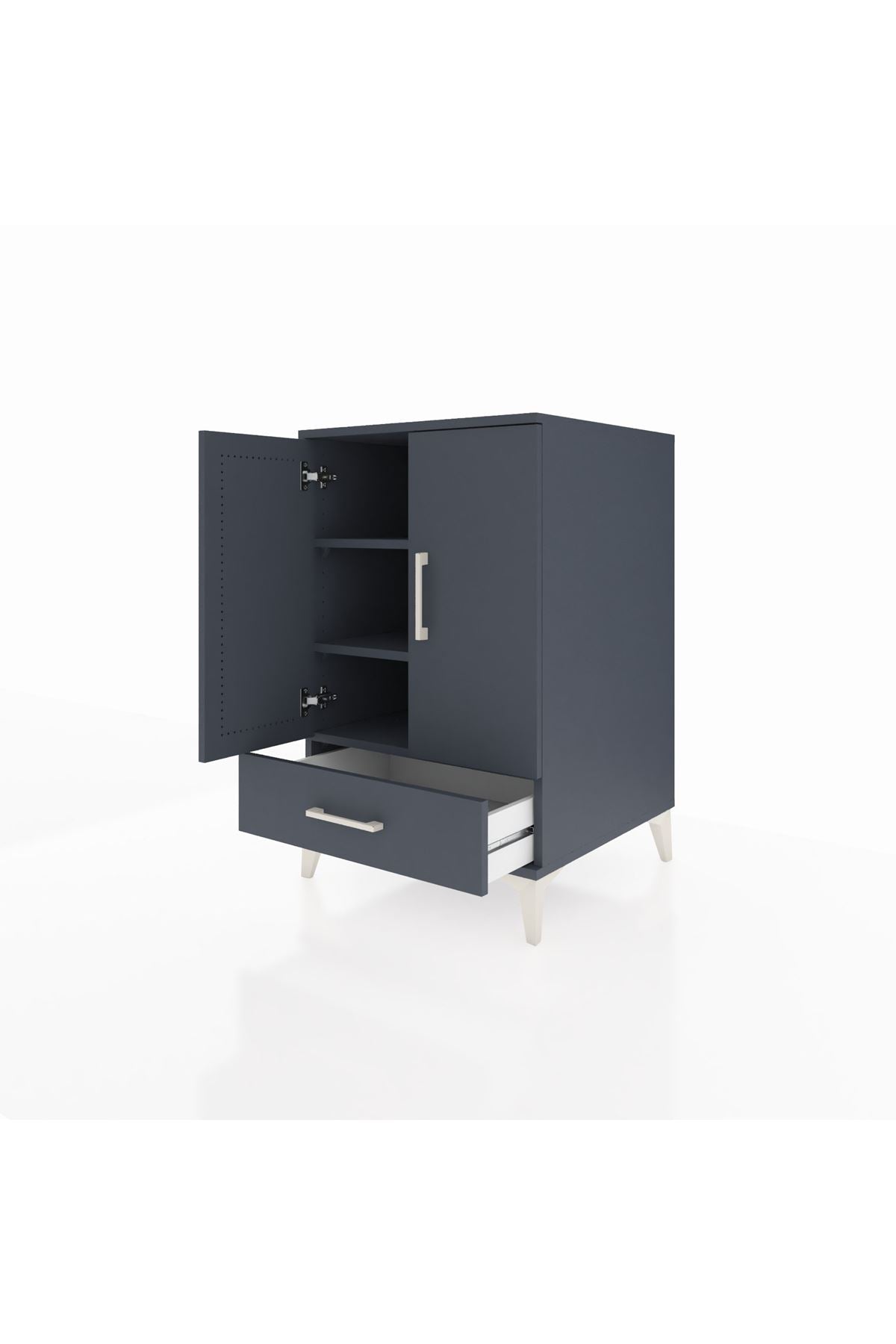 Kronos Komodin 3 Raflı Tek Çekmeceli 2 Kapaklı 60x59x96 - S80M041V5C