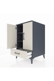 Kronos Komodin 3 Raflı Tek Çekmeceli 2 Kapaklı 60x59x96 - S80M041V4C