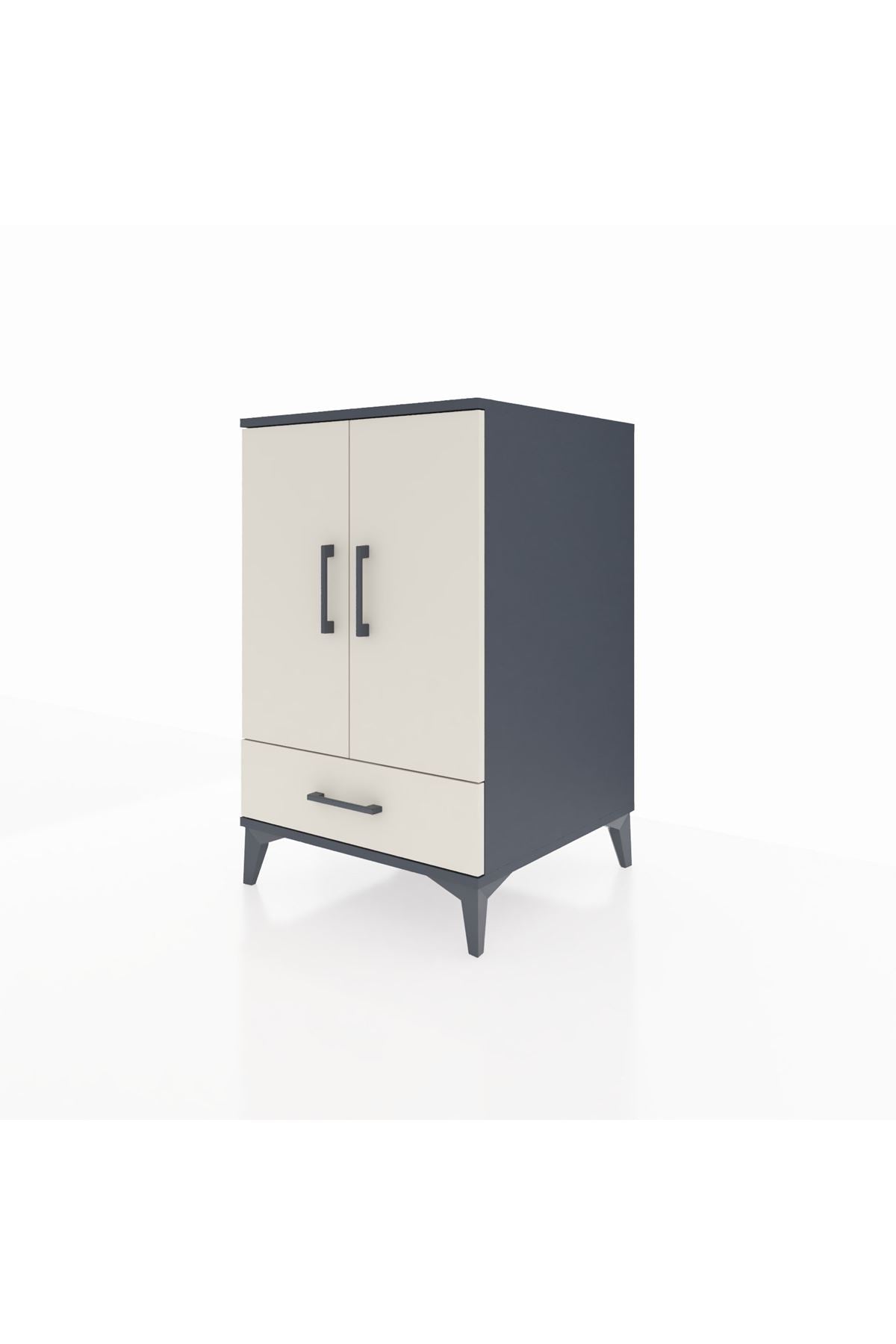 Kronos Komodin 3 Raflı Tek Çekmeceli 2 Kapaklı 60x59x96 - S80M041V4C