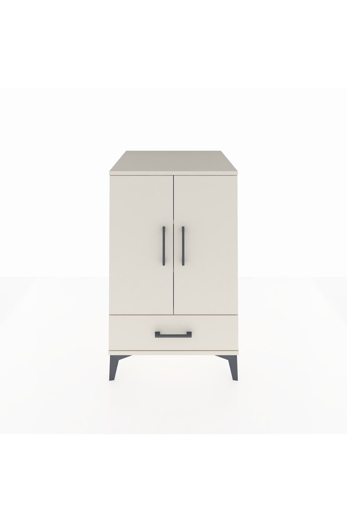 Kronos Komodin 3 Raflı Tek Çekmeceli 2 Kapaklı 60x59x96 - S80M041V1C