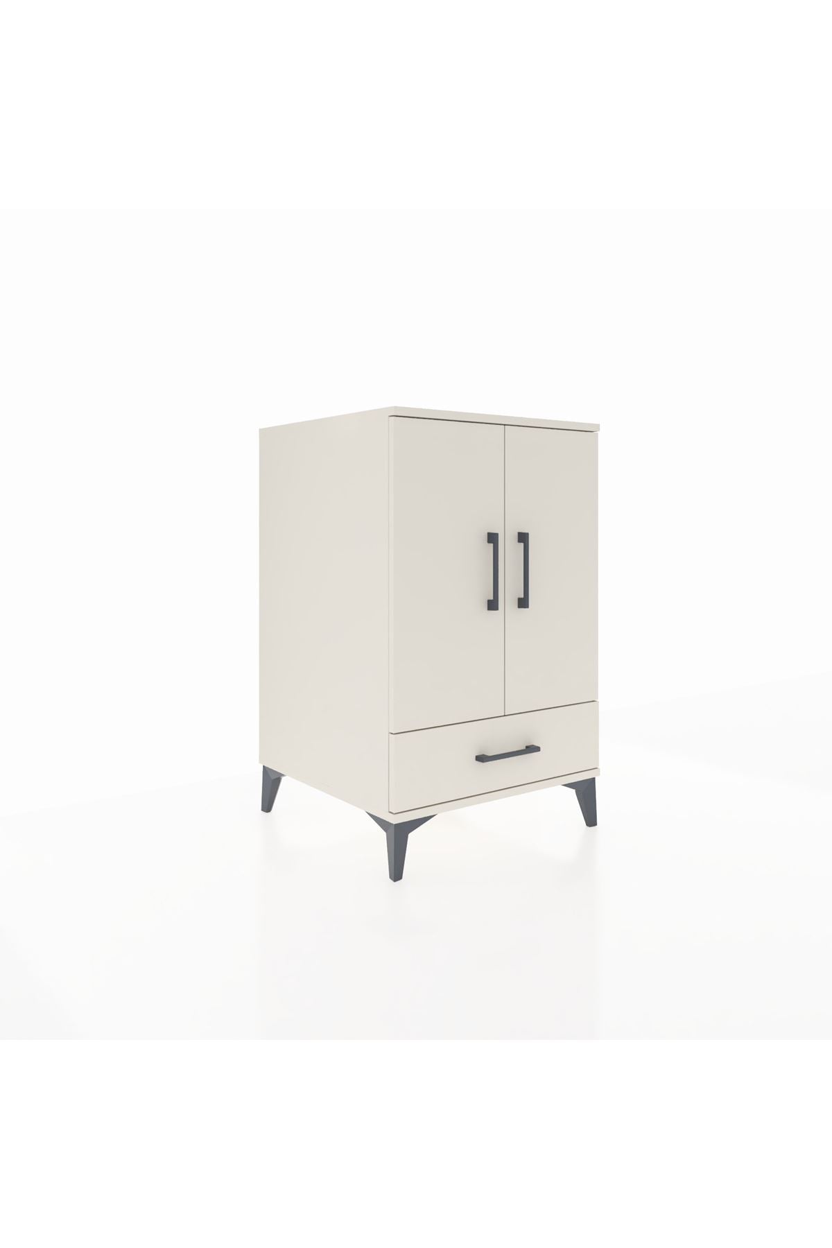 Kronos Komodin 3 Raflı Tek Çekmeceli 2 Kapaklı 60x59x96 - S80M041V1C