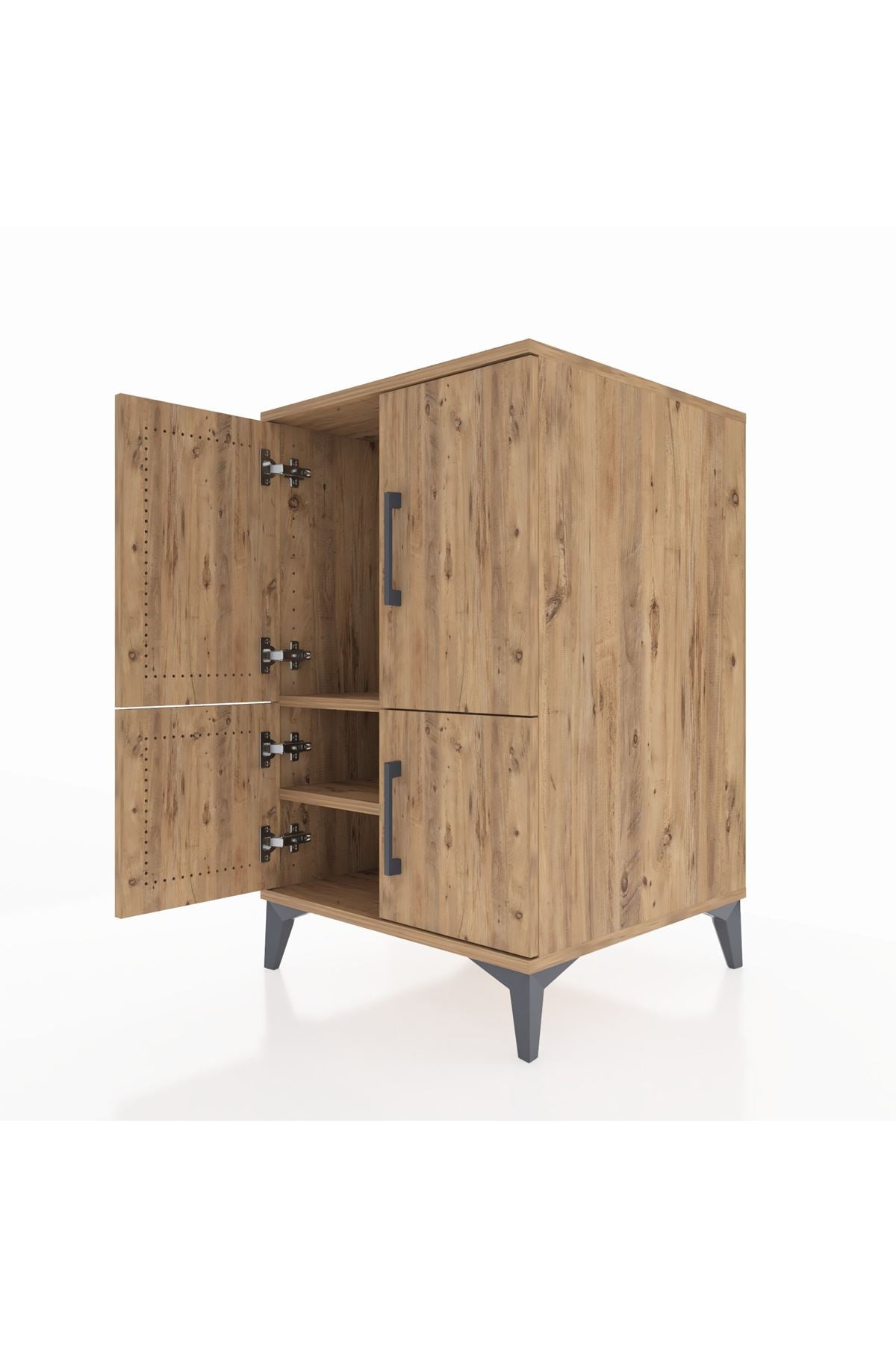 Kronos Komodin 2 Raflı 4 Kapaklı 60x59x96 - S80M039V9C