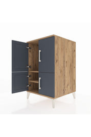 Kronos Komodin 2 Raflı 4 Kapaklı 60x59x96 - S80M039V8C