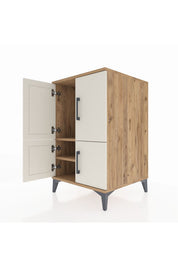 Kronos Komodin 2 Raflı 4 Kapaklı 60x59x96 - S80M039V7C
