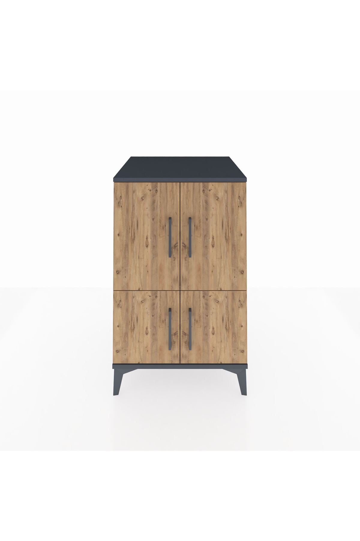 Kronos Komodin 2 Raflı 4 Kapaklı 60x59x96 - S80M039V6C