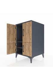 Kronos Komodin 2 Raflı 4 Kapaklı 60x59x96 - S80M039V6C