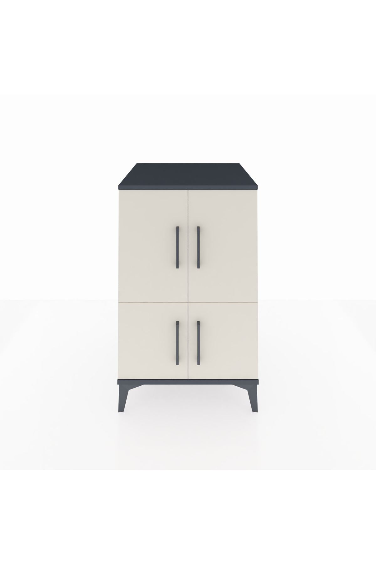 Kronos Komodin 2 Raflı 4 Kapaklı 60x59x96 - S80M039V4C