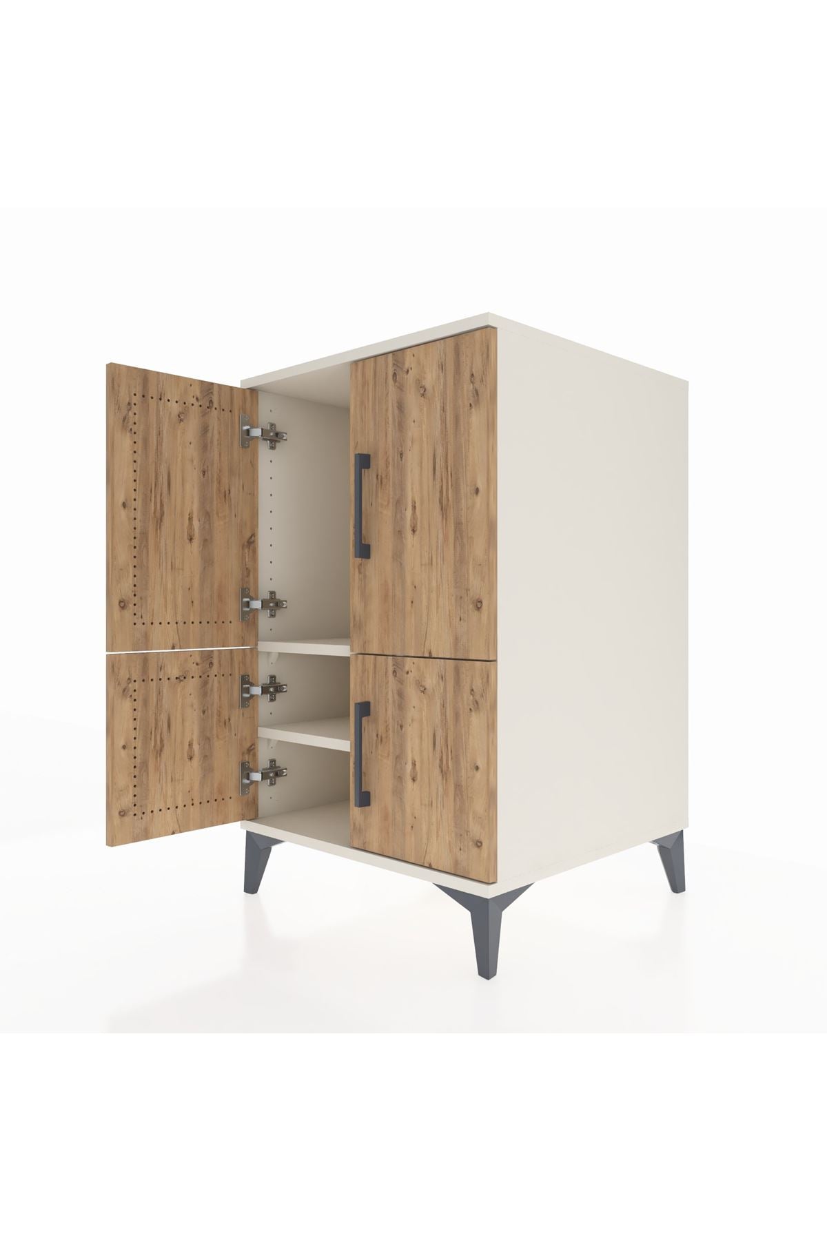 Kronos Komodin 2 Raflı 4 Kapaklı 60x59x96 - S80M039V3C