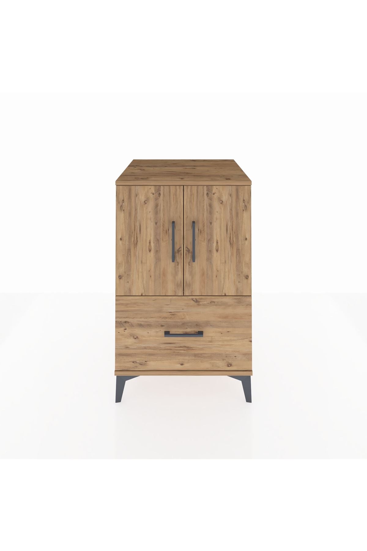 Kronos Komodin 2 Raflı Tek Çekmeceli 2 Kapaklı 60x59x96 - S80M038V9C