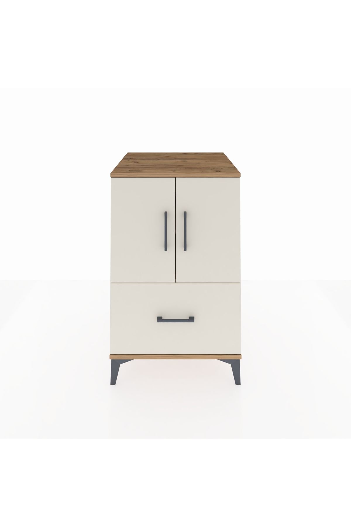 Kronos Komodin 2 Raflı Tek Çekmeceli 2 Kapaklı 60x59x96 - S80M038V7C