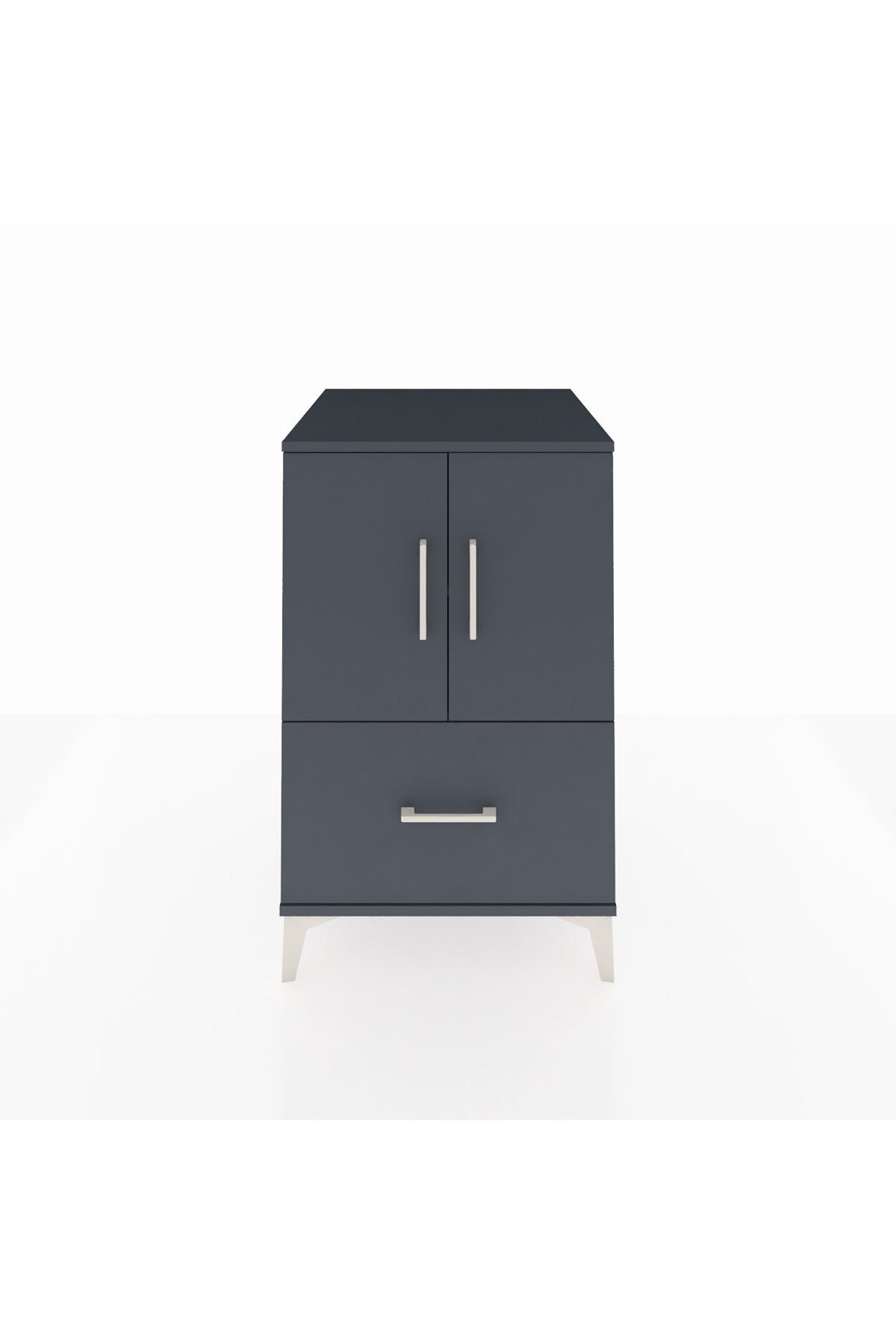 Kronos Komodin 2 Raflı Tek Çekmeceli 2 Kapaklı 60x59x96 - S80M038V5C