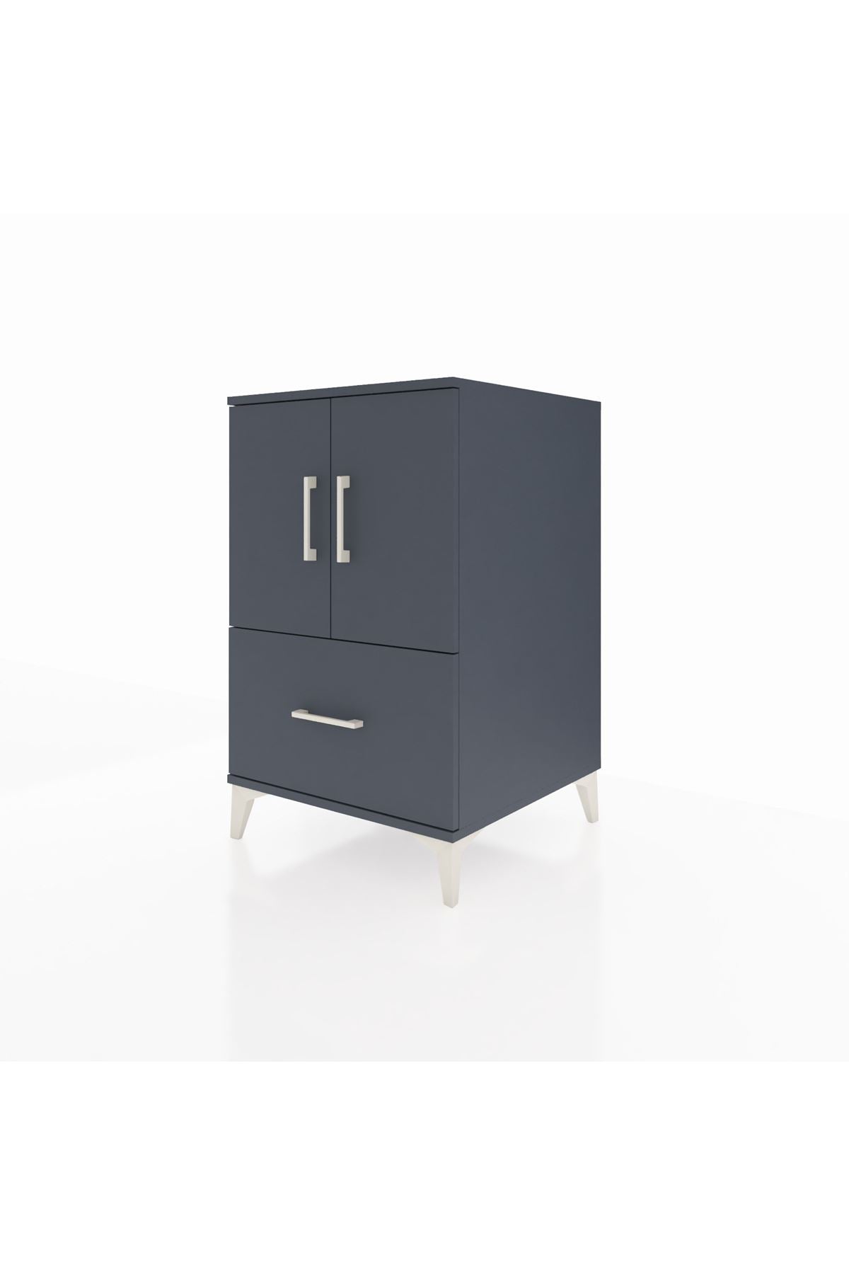 Kronos Komodin 2 Raflı Tek Çekmeceli 2 Kapaklı 60x59x96 - S80M038V5C
