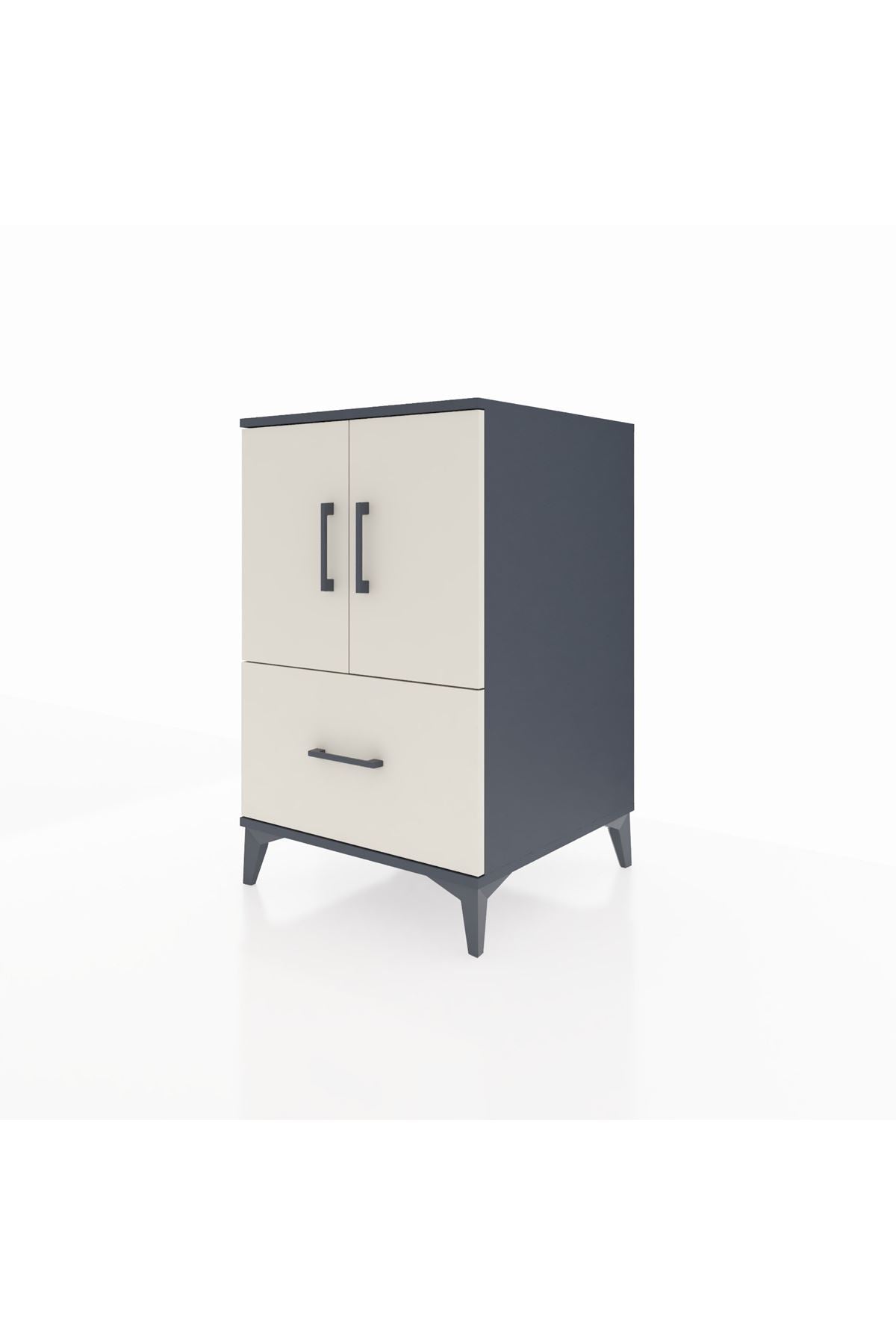 Kronos Komodin 2 Raflı Tek Çekmeceli 2 Kapaklı 60x59x96 - S80M038V4C