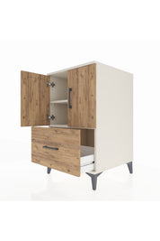 Kronos Komodin 2 Raflı Tek Çekmeceli 2 Kapaklı 60x59x96 - S80M038V3C