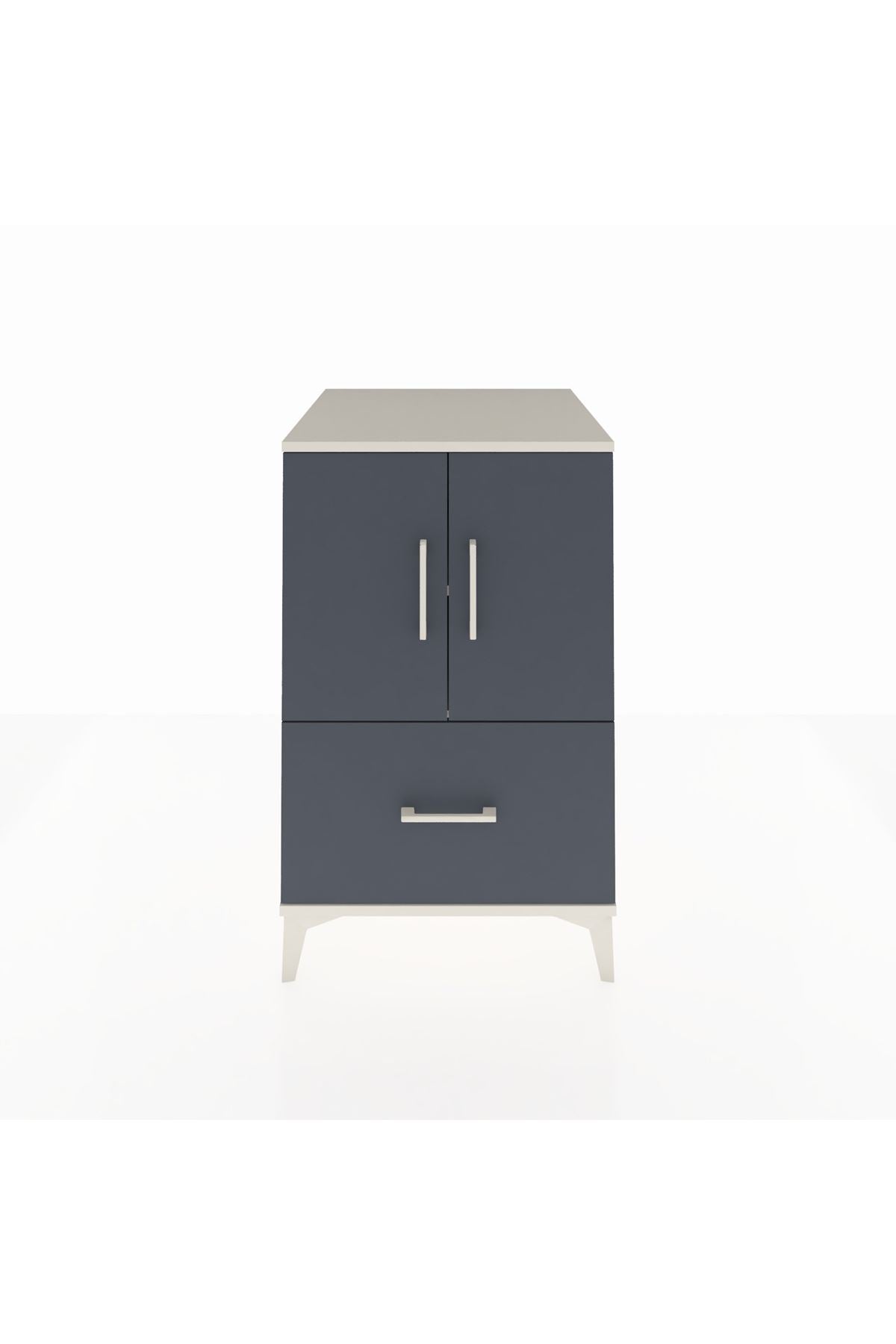 Kronos Komodin 2 Raflı Tek Çekmeceli 2 Kapaklı 60x59x96 - S80M038V2C