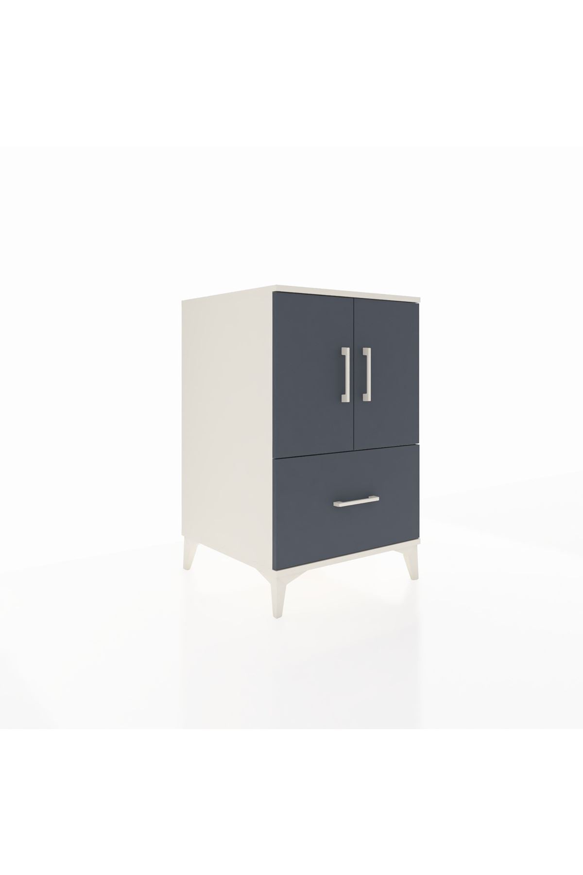 Kronos Komodin 2 Raflı Tek Çekmeceli 2 Kapaklı 60x59x96 - S80M038V2C