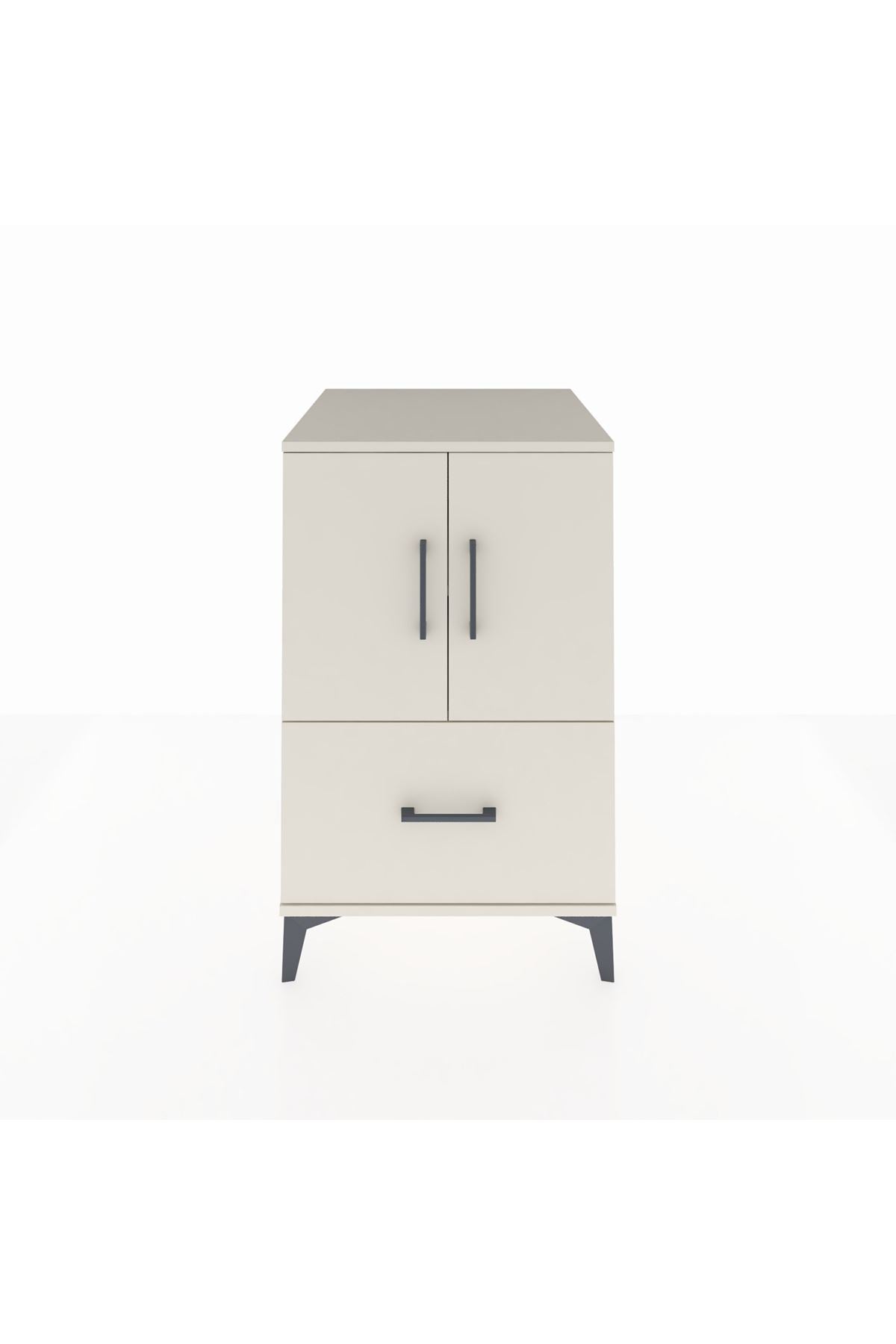 Kronos Komodin 2 Raflı Tek Çekmeceli 2 Kapaklı 60x59x96 - S80M038V1C