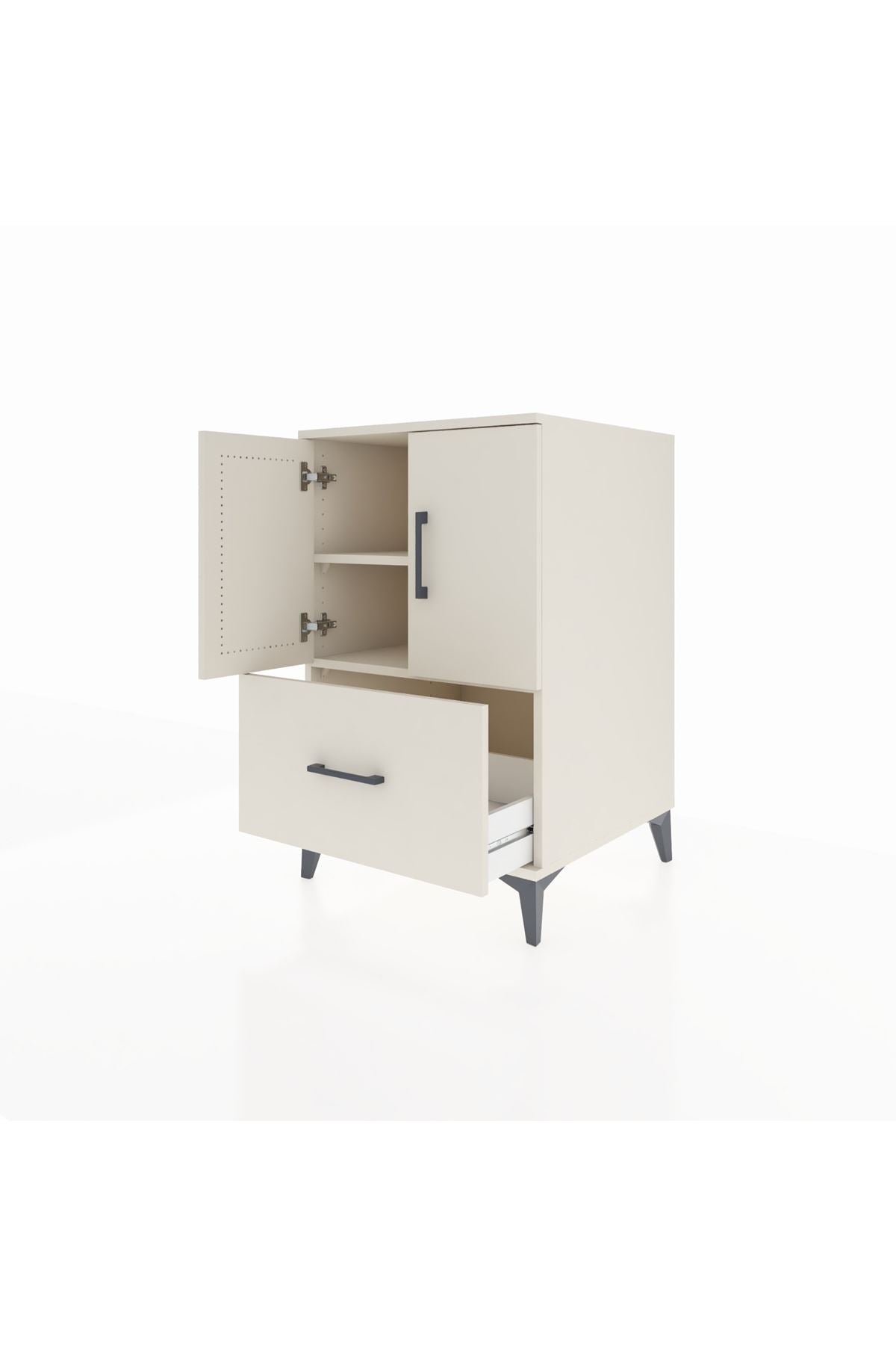 Kronos Komodin 2 Raflı Tek Çekmeceli 2 Kapaklı 60x59x96 - S80M038V1C